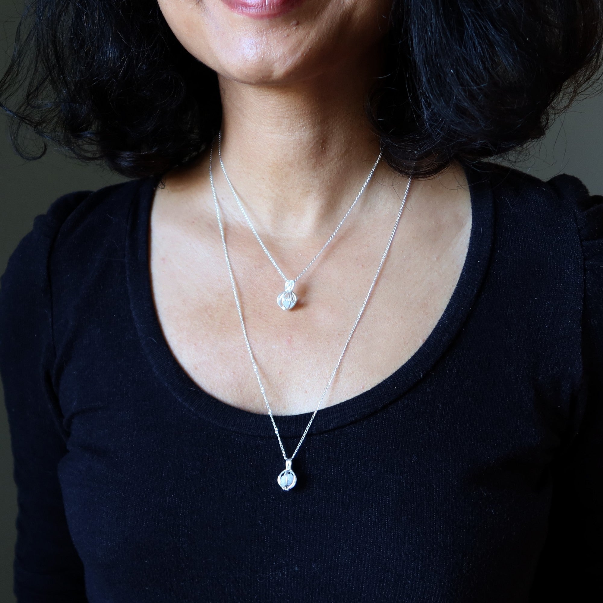 Celestite Necklace Frozen in Time Sterling Silver