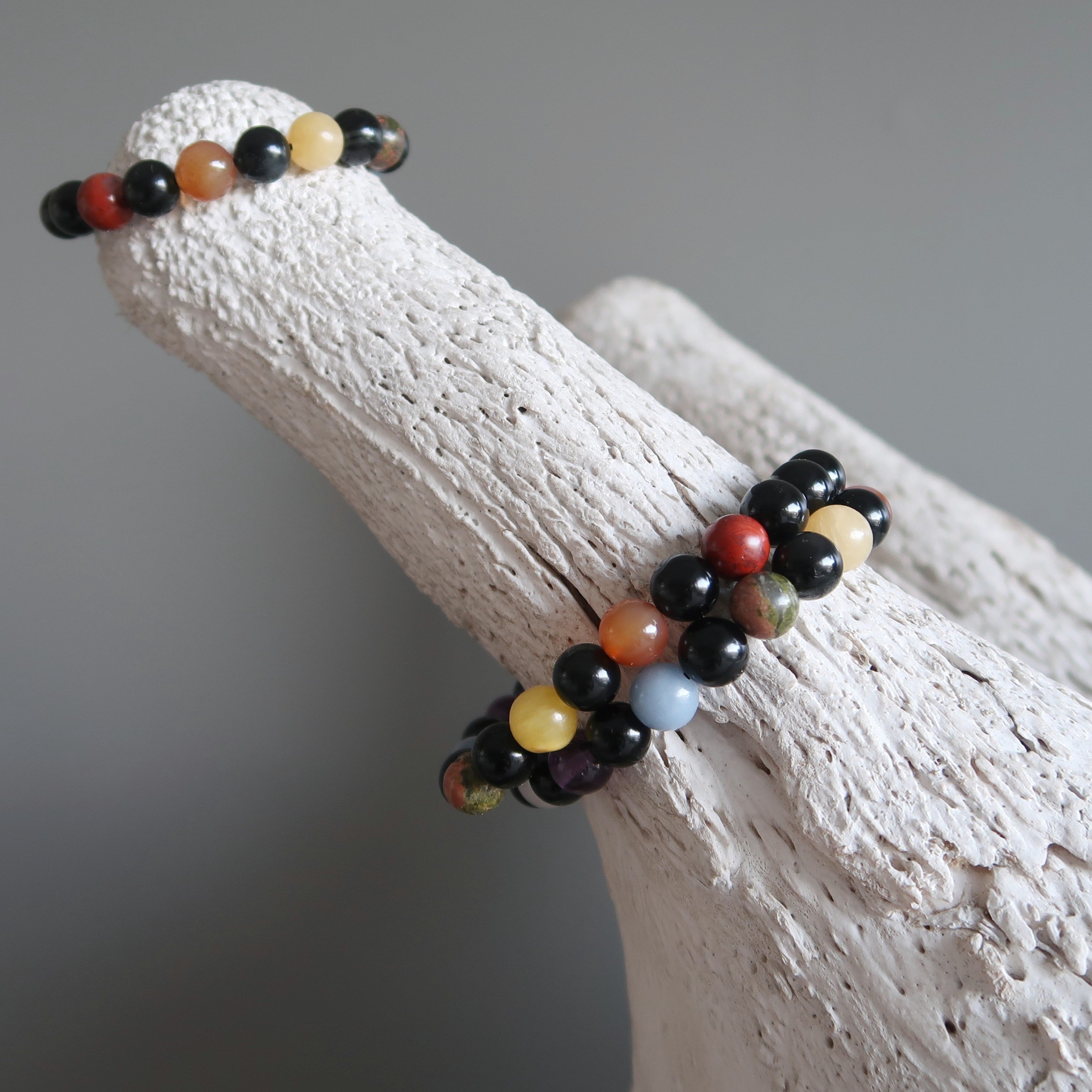 Rainbow Obsidian Bracelet 7 Chakra Beads Total Protection