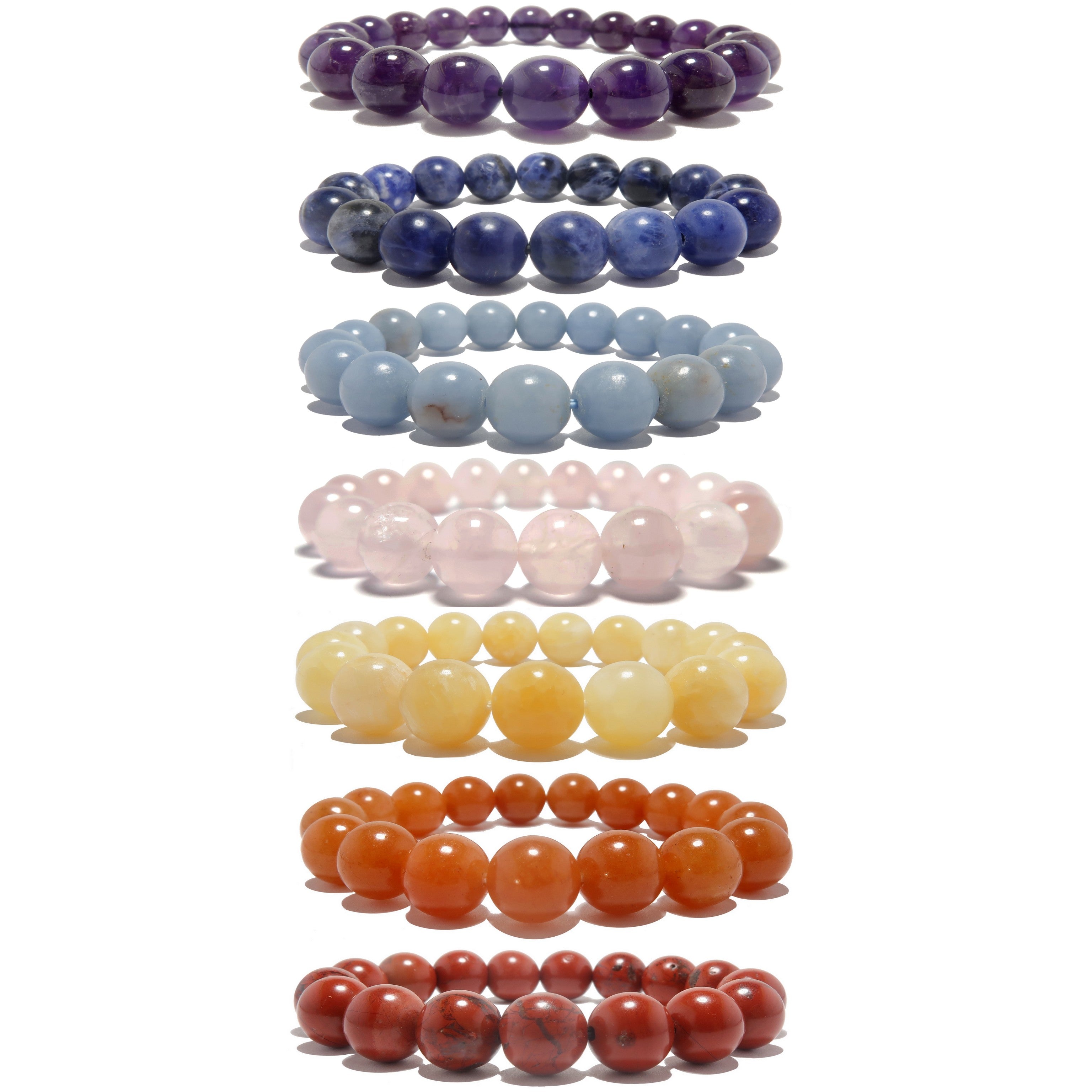 Kristall-Chakra-Armband-Set: 7 Regenbogen-Heilsteine