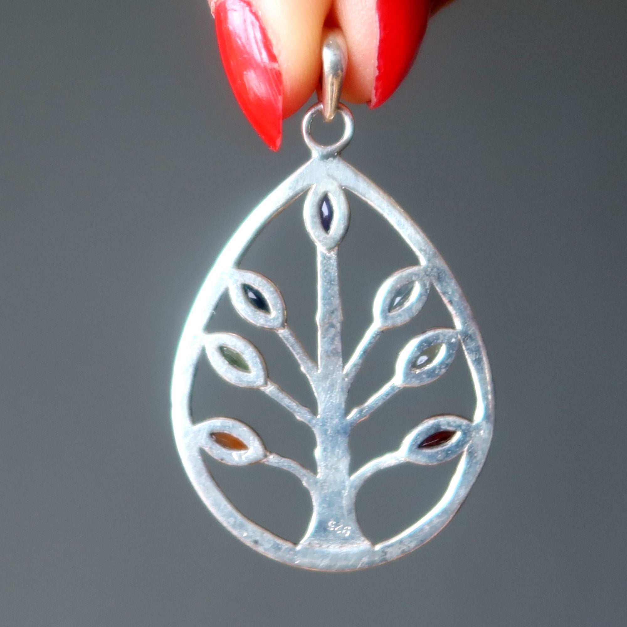 Chakra-Anhänger Lebensbaum Sterlingsilber
