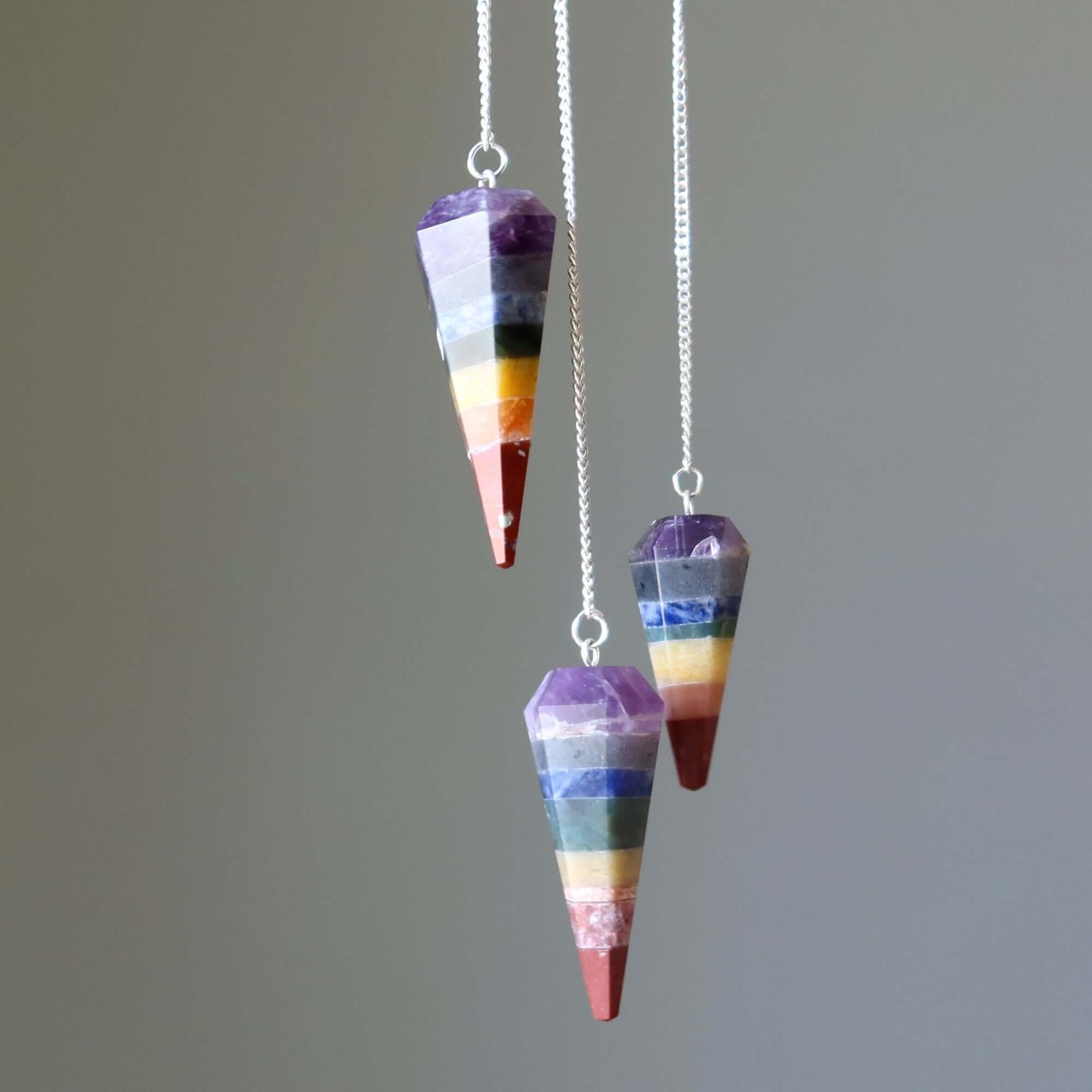 Pendentif Chakra 7 couches en cristal Total Reiki Guérison