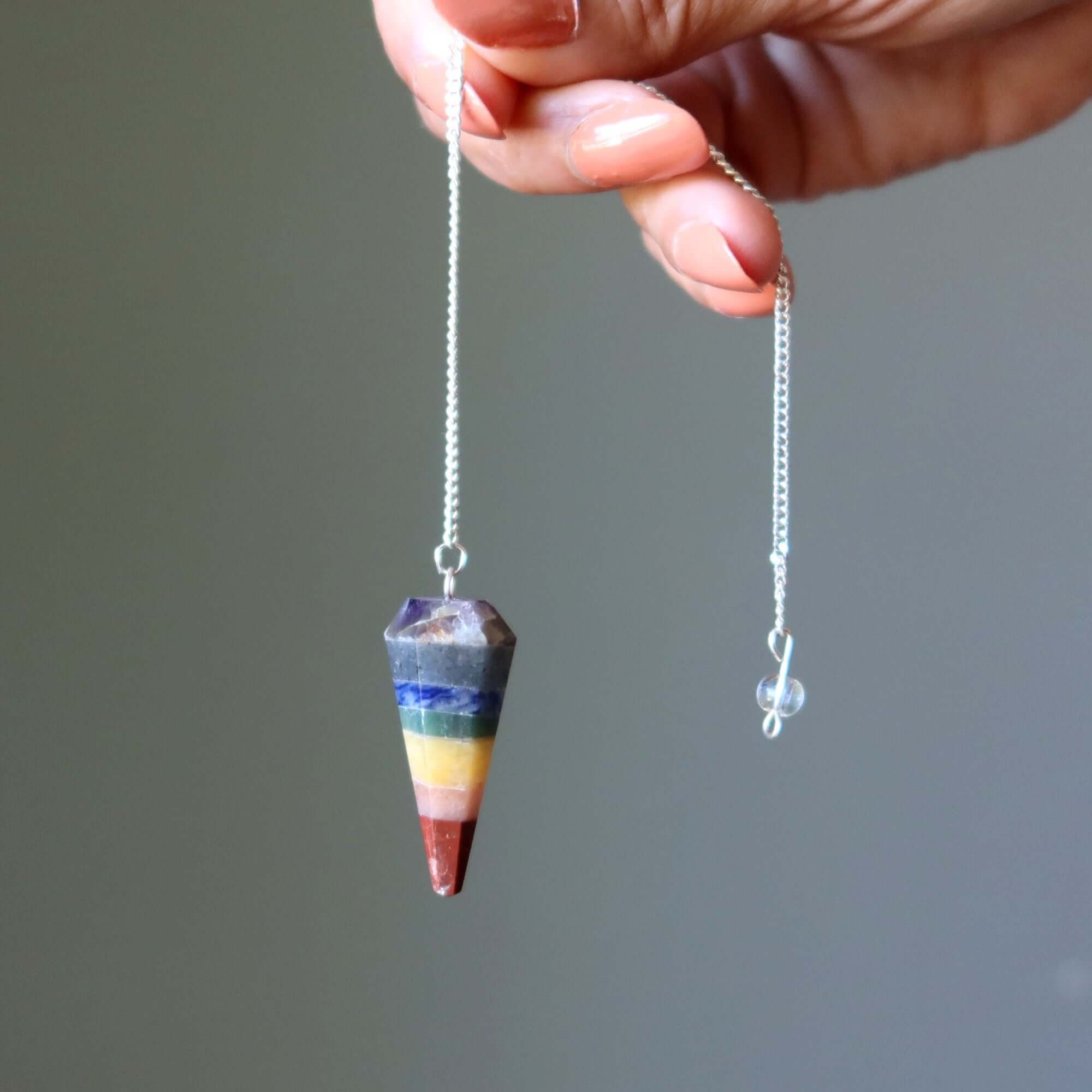 Pendentif Chakra 7 couches en cristal Total Reiki Guérison