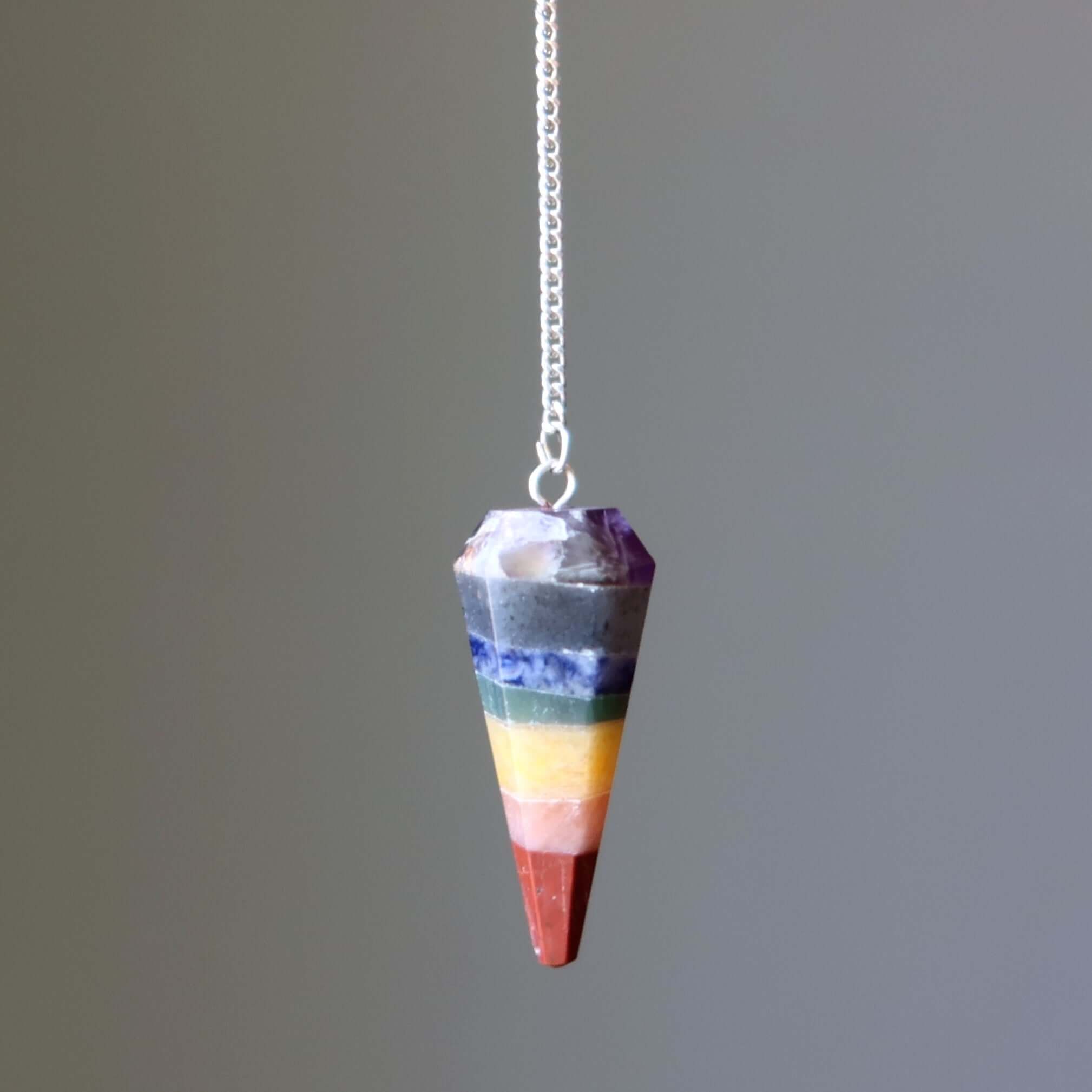 Pendentif Chakra 7 couches en cristal Total Reiki Guérison