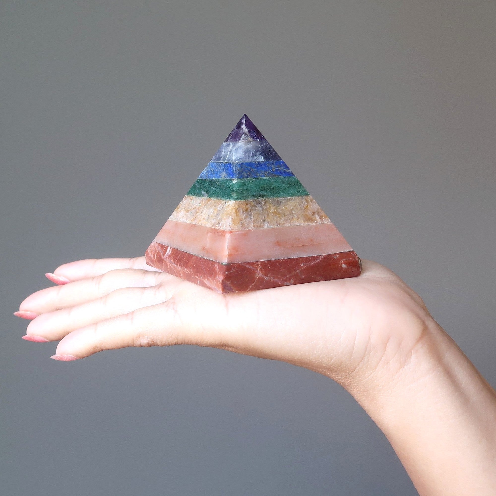 Chakra Pyramid 7 Layer Rainbow Healing Crystal