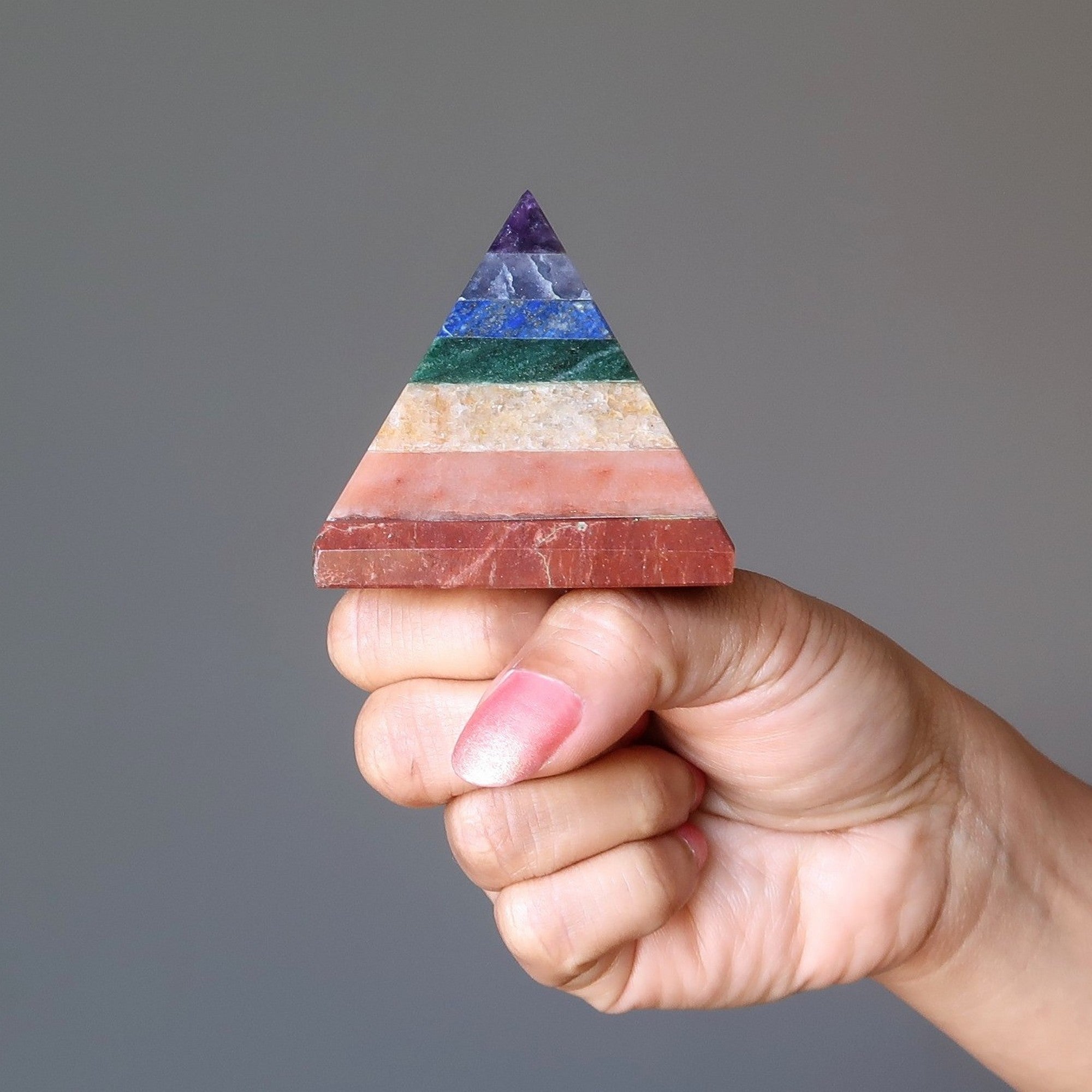 Chakra Pyramid 7 Layer Rainbow Healing Crystal