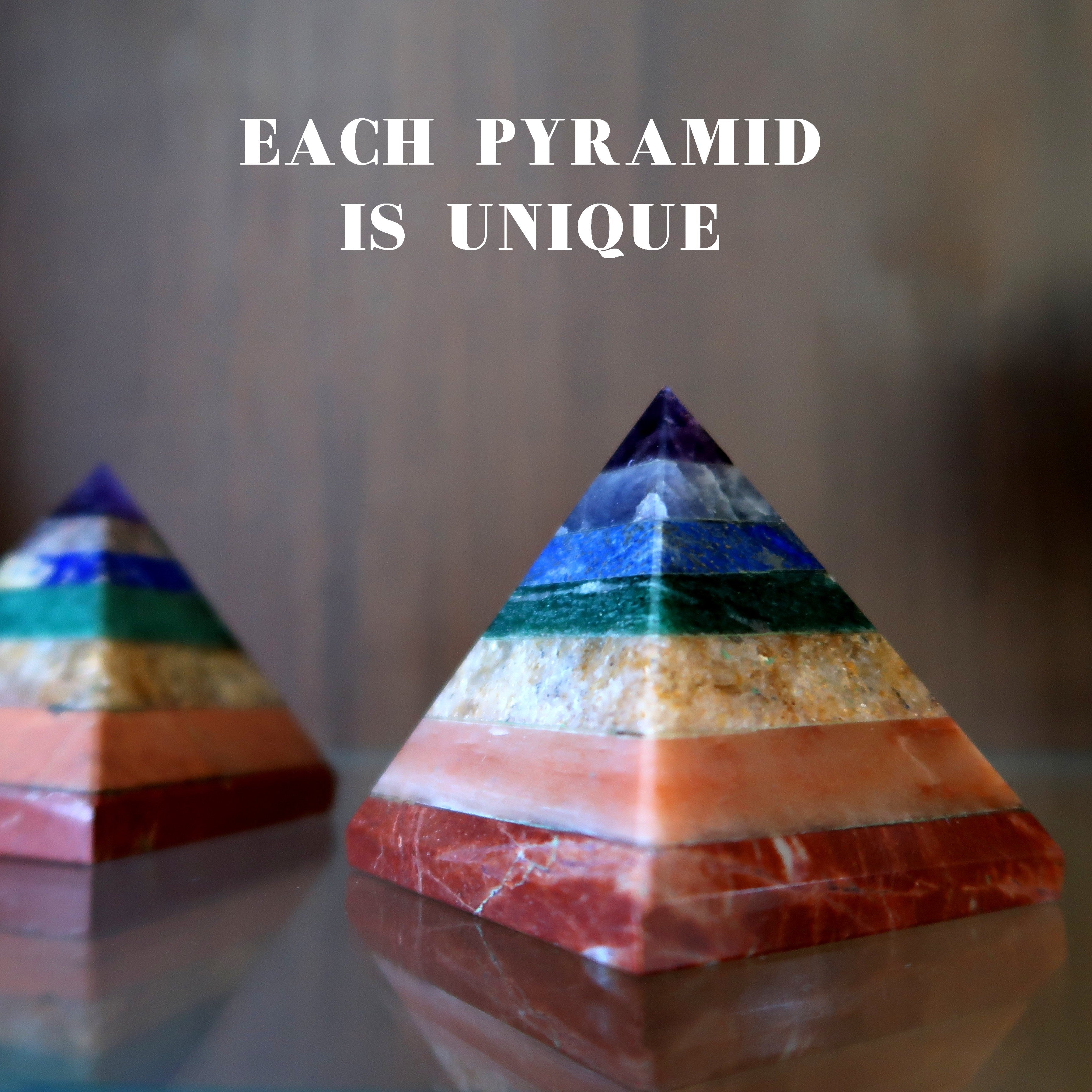 Chakra Pyramid 7 Layer Rainbow Healing Crystal