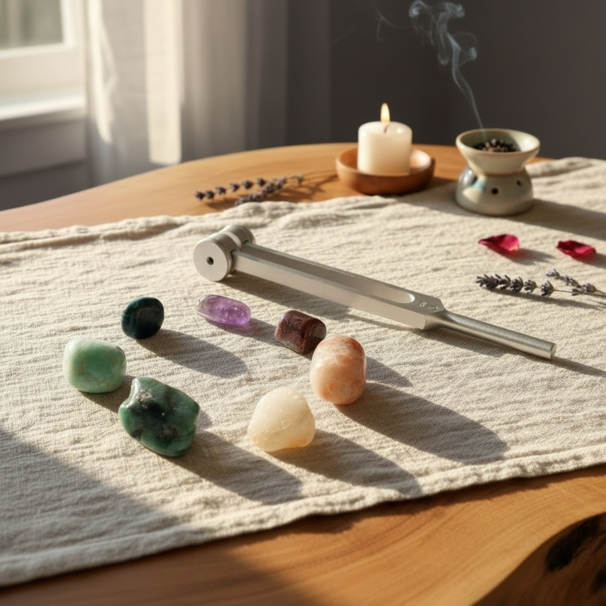 Chakren Set 7 Steine und Stimmgabel Vibrationsheilung