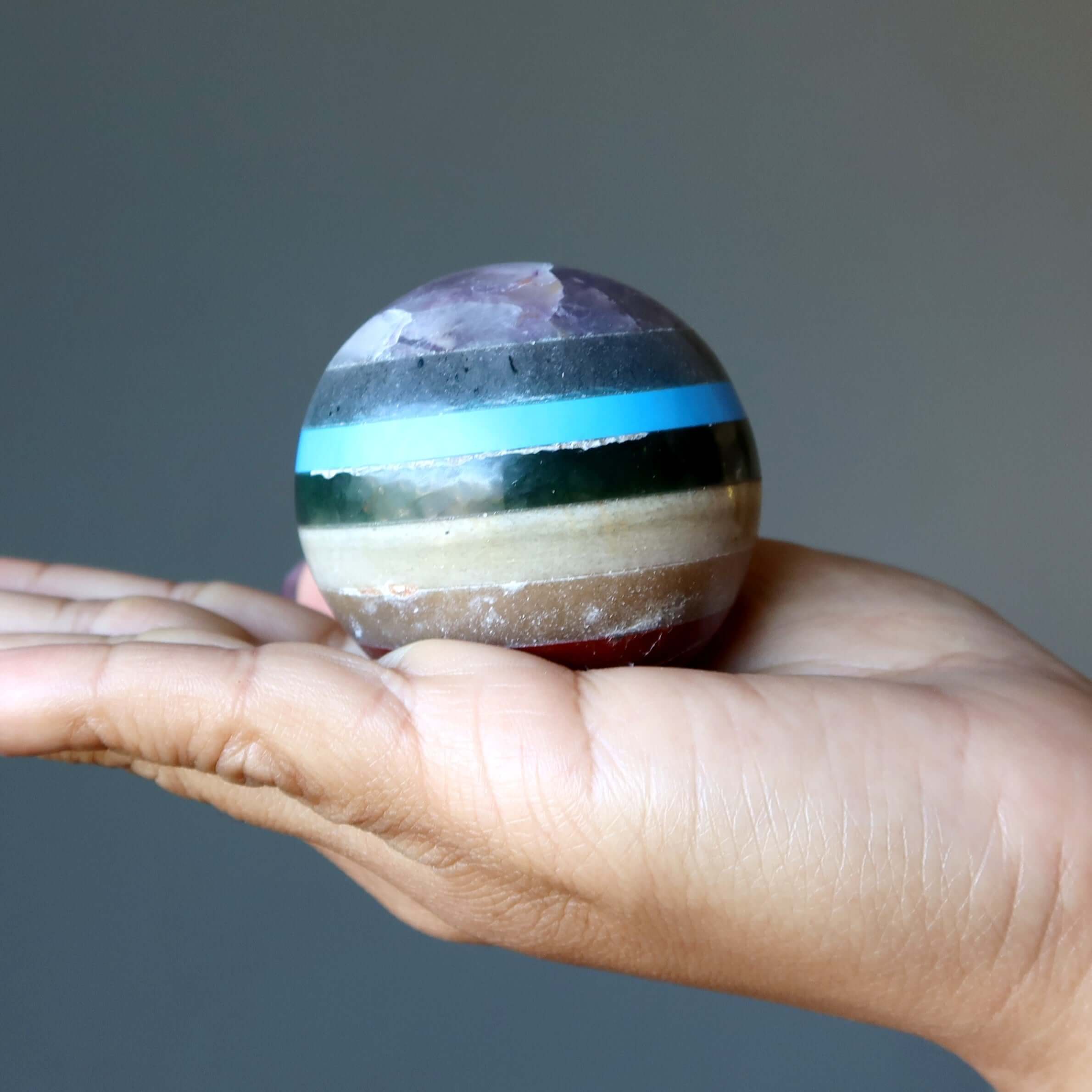 Chakra Sphere 7 Rainbow Colors Appealing Healing Crystal Ball