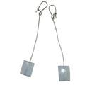 Chalcedony Earrings Divine Waves Blue Faceted Gemstone