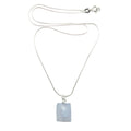 Chalcedony Necklace Rectangle Gem Sterling Silver