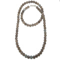 Collier en calcédoine grise pierre gemme générosité à facettes