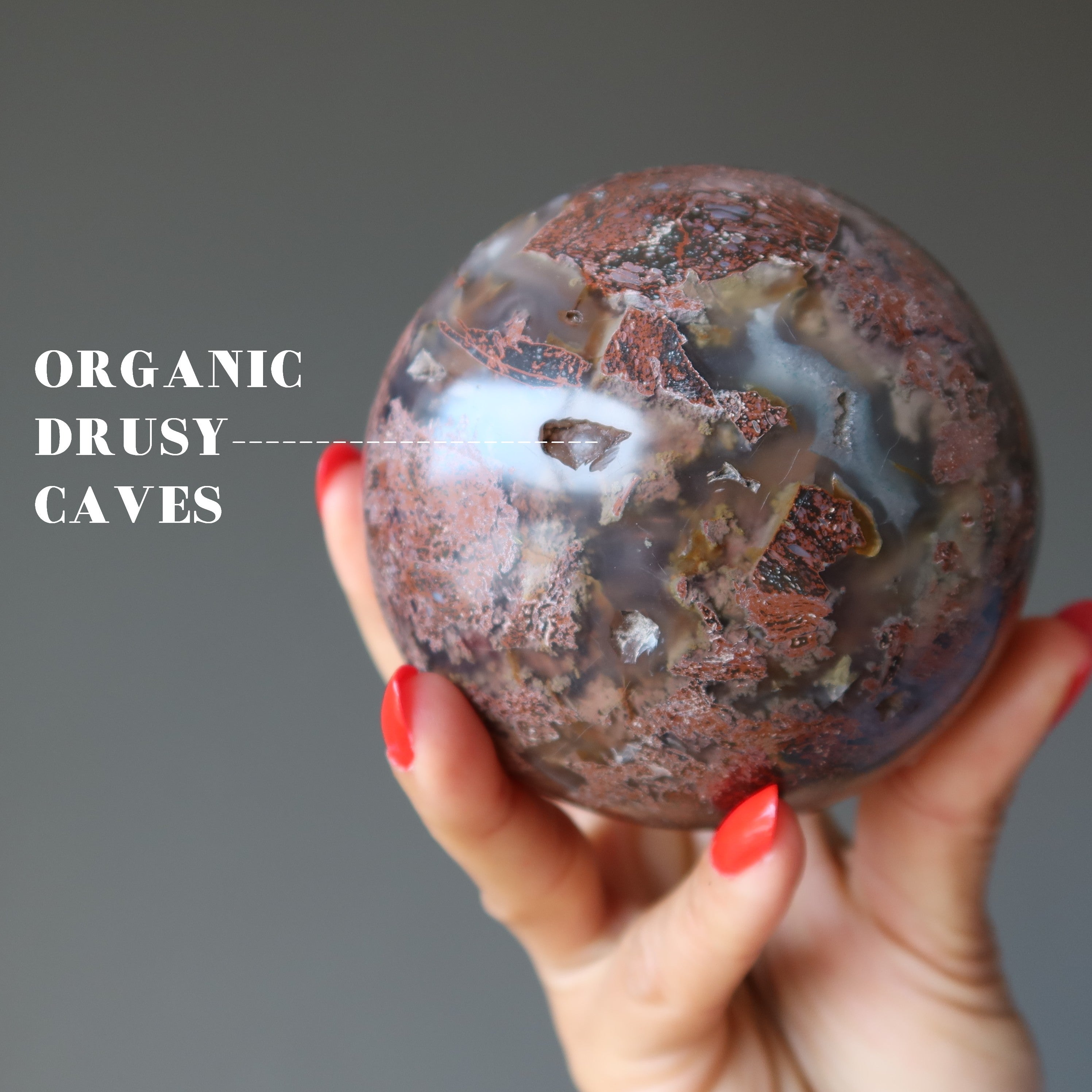 Chalcedony Sphere Red Jasper Magic Crystal Ball