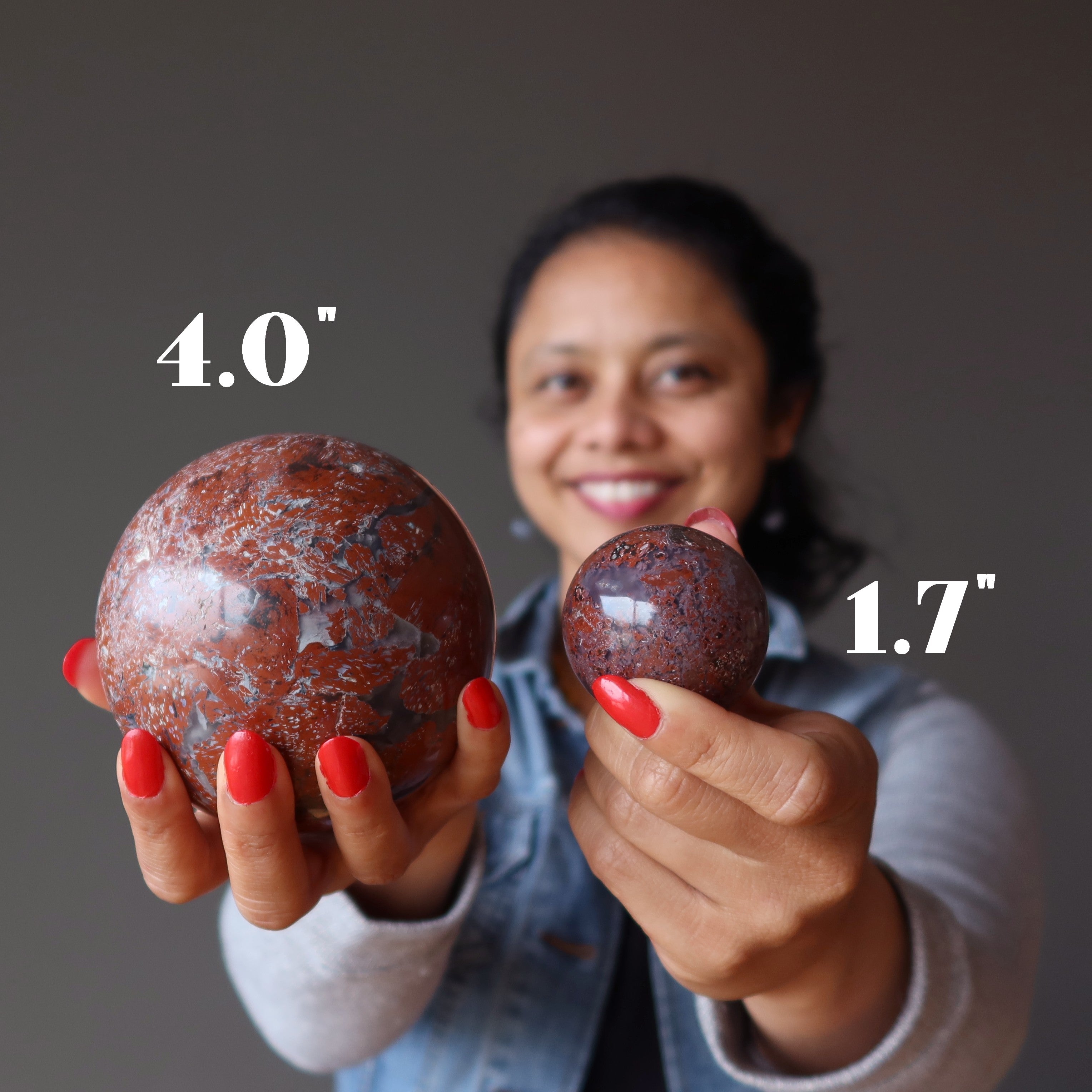 Chalcedony Sphere Red Jasper Magic Crystal Ball