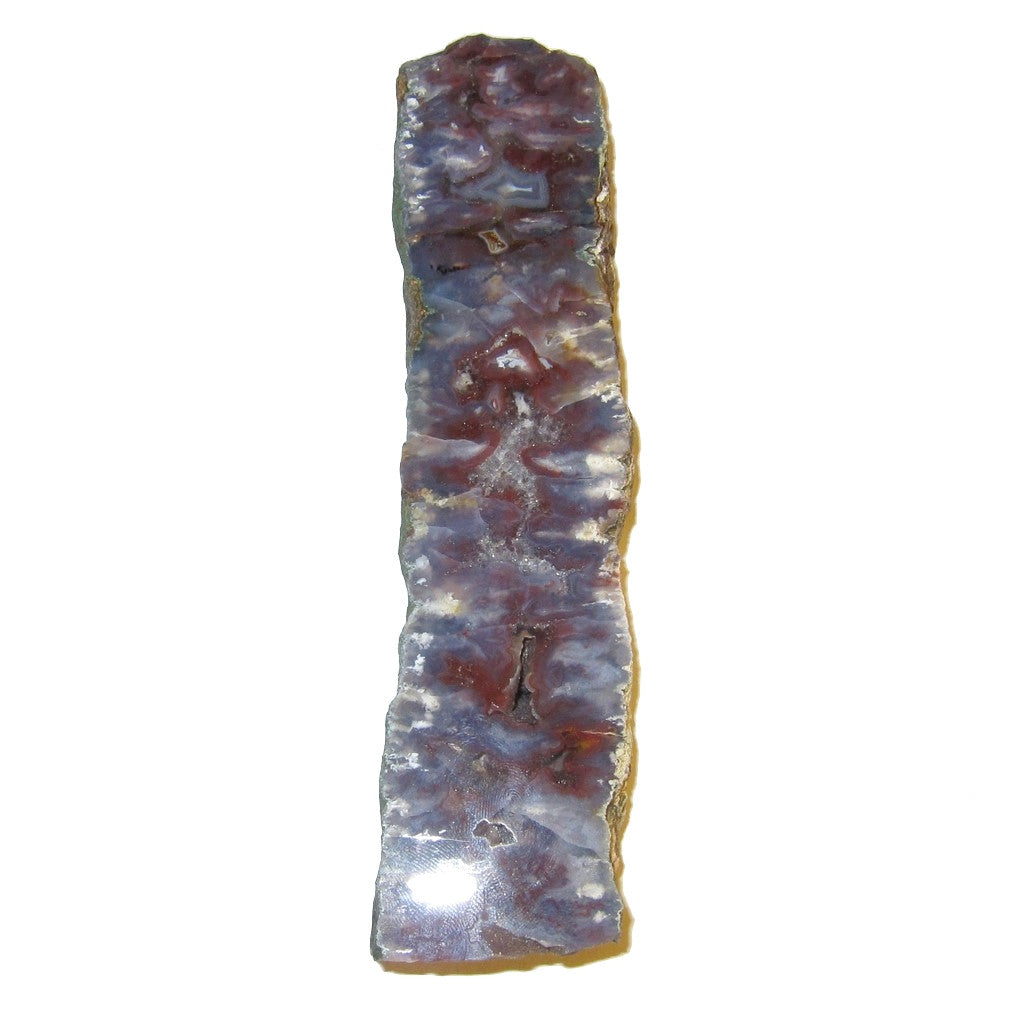 Tranche de calcédoine Pierre polie Grande baguette dalle bleue rouge violette