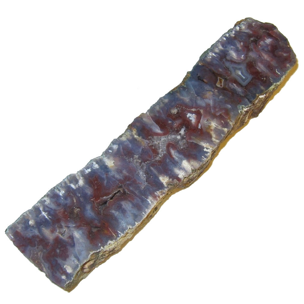 Tranche de calcédoine Pierre polie Grande baguette dalle bleue rouge violette