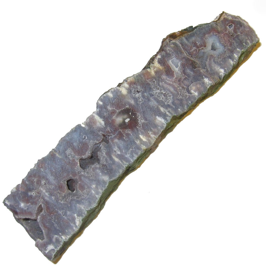 Tranche de calcédoine Pierre polie Grande baguette dalle bleue rouge violette