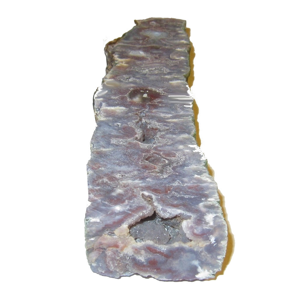 Tranche de calcédoine Pierre polie Grande baguette dalle bleue rouge violette