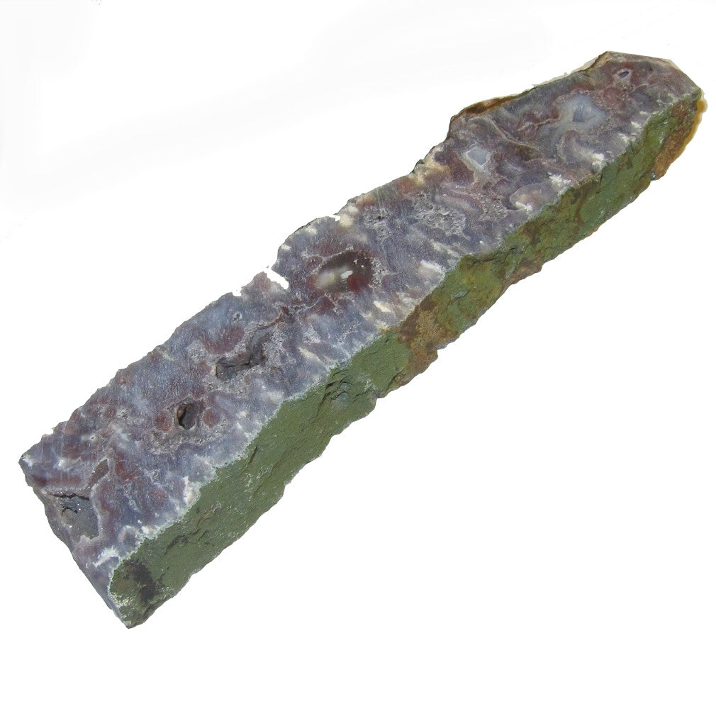 Tranche de calcédoine Pierre polie Grande baguette dalle bleue rouge violette