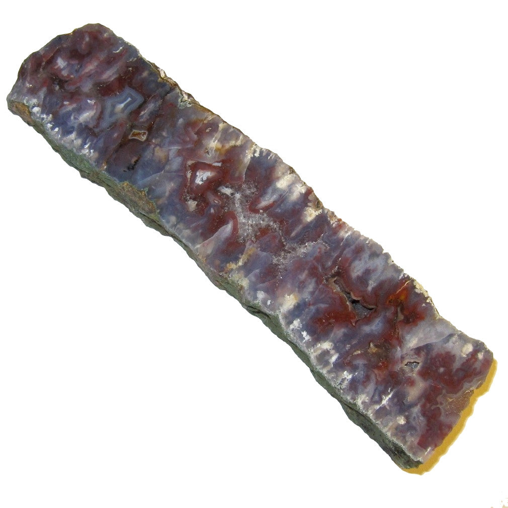 Tranche de calcédoine Pierre polie Grande baguette dalle bleue rouge violette