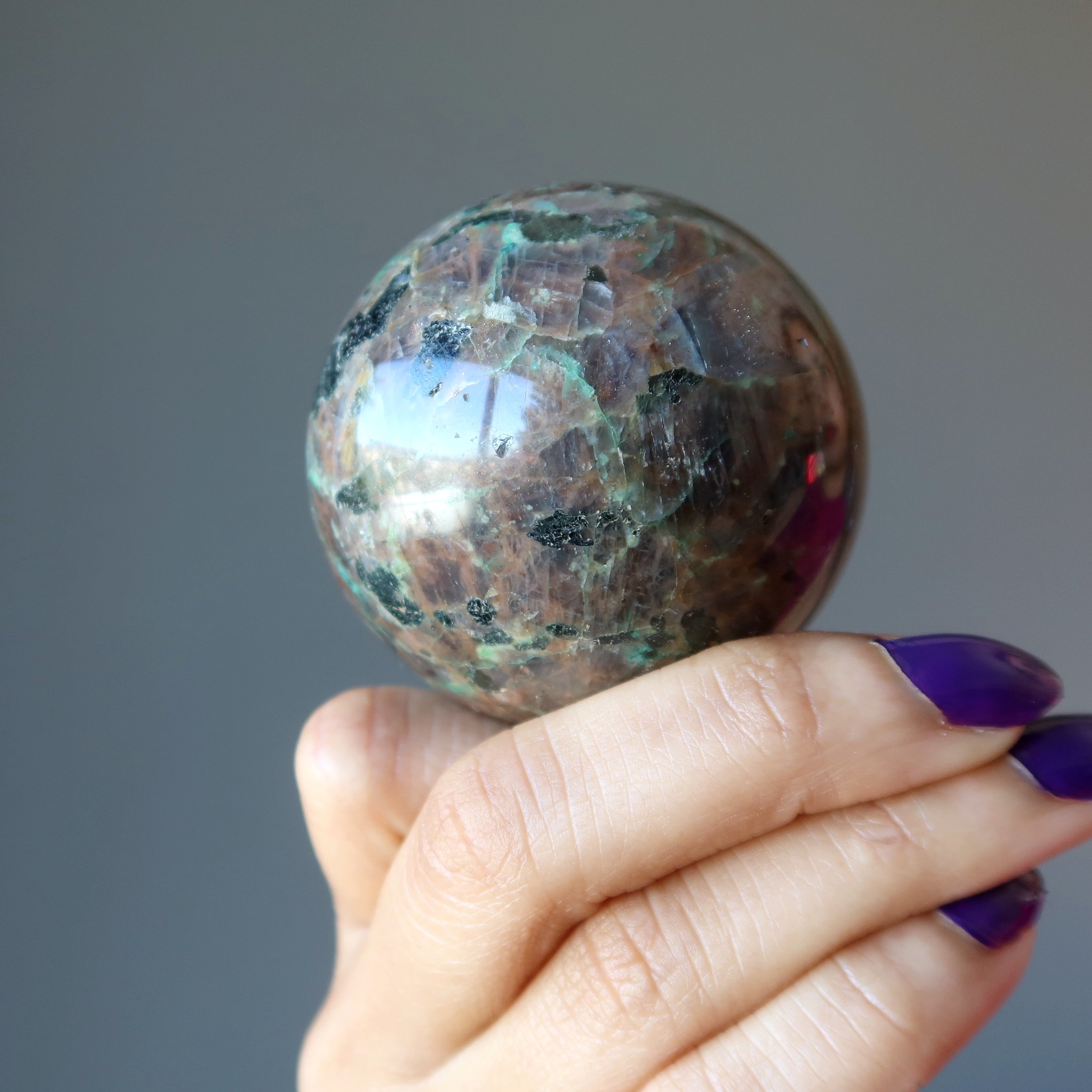 Chalcocite Sphere Chrysocolla Mica Feldspar Crystal Ball