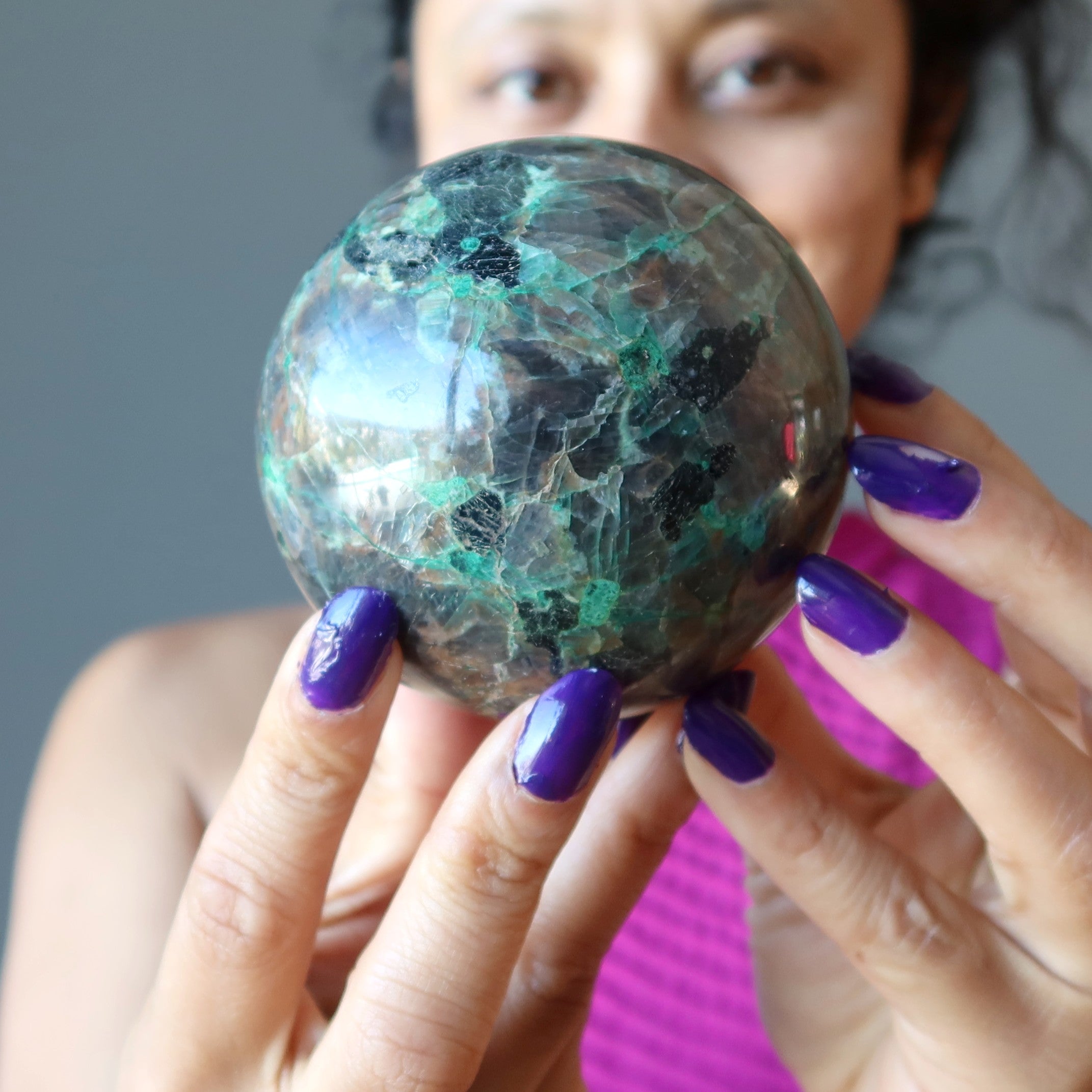 Chalcocite Sphere Chrysocolla Mica Feldspar Crystal Ball