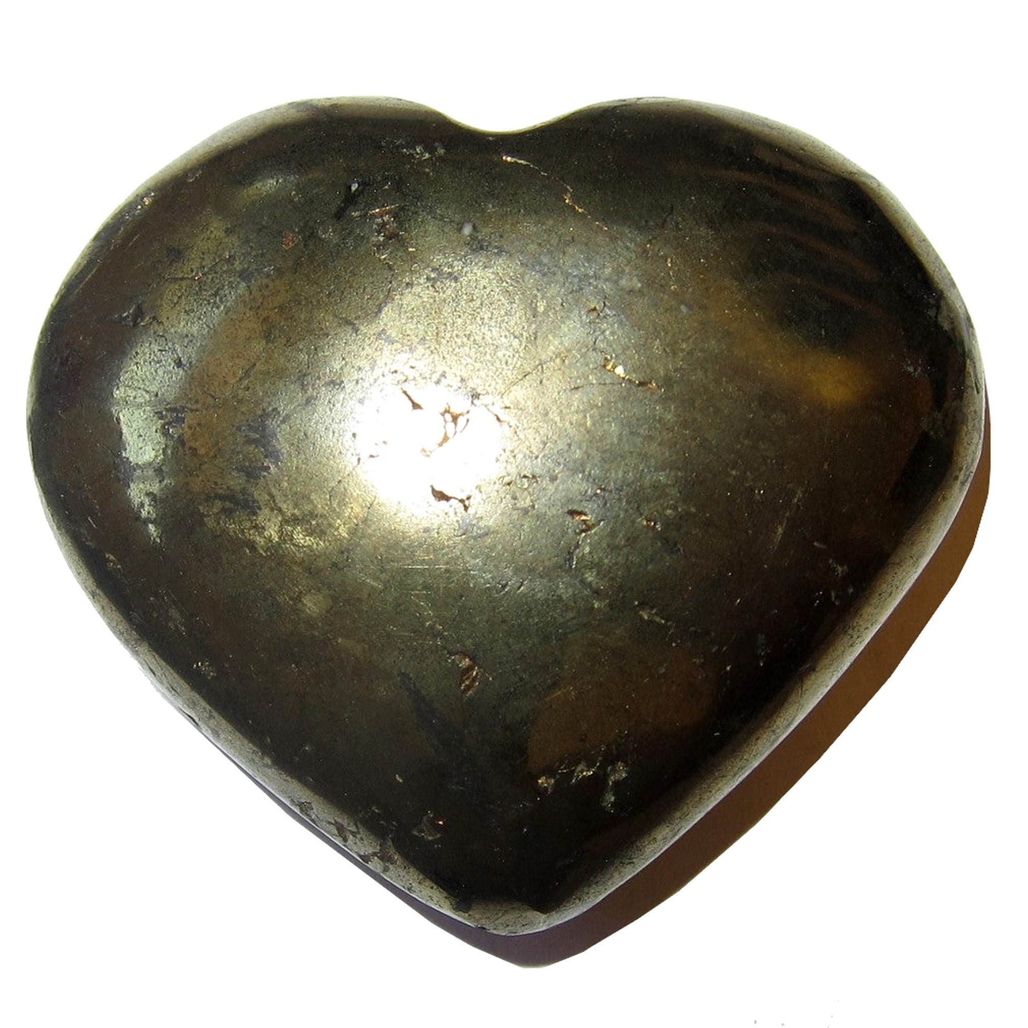 Cœur d'or de chalcopyrite Pierre de protection en pyrite brillante