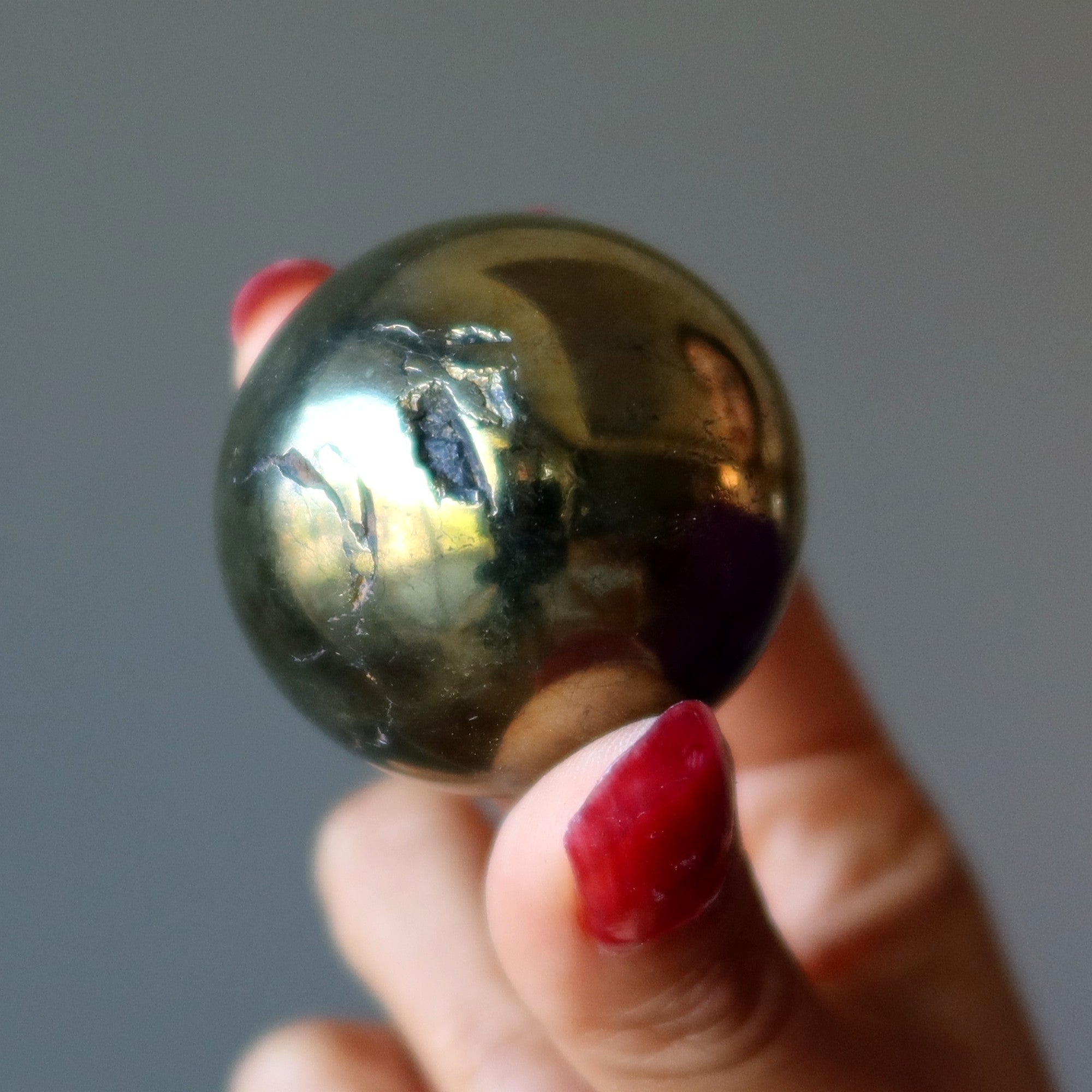 Sphère de chalcopyrite Pyrite Or Boule de cristal Genie