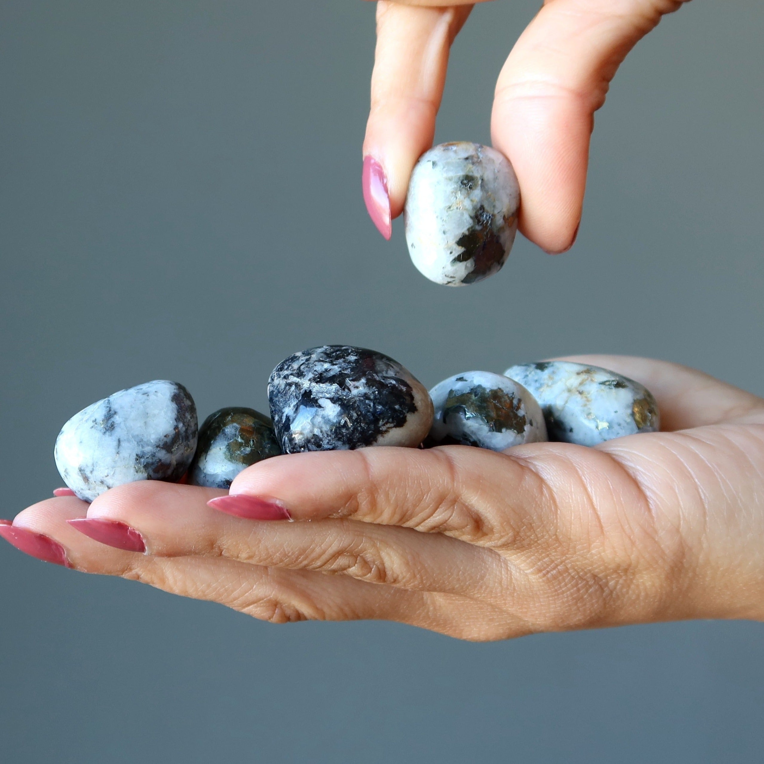 Chalcopyrite Tumbled Stone Pyrite Snow Quartz