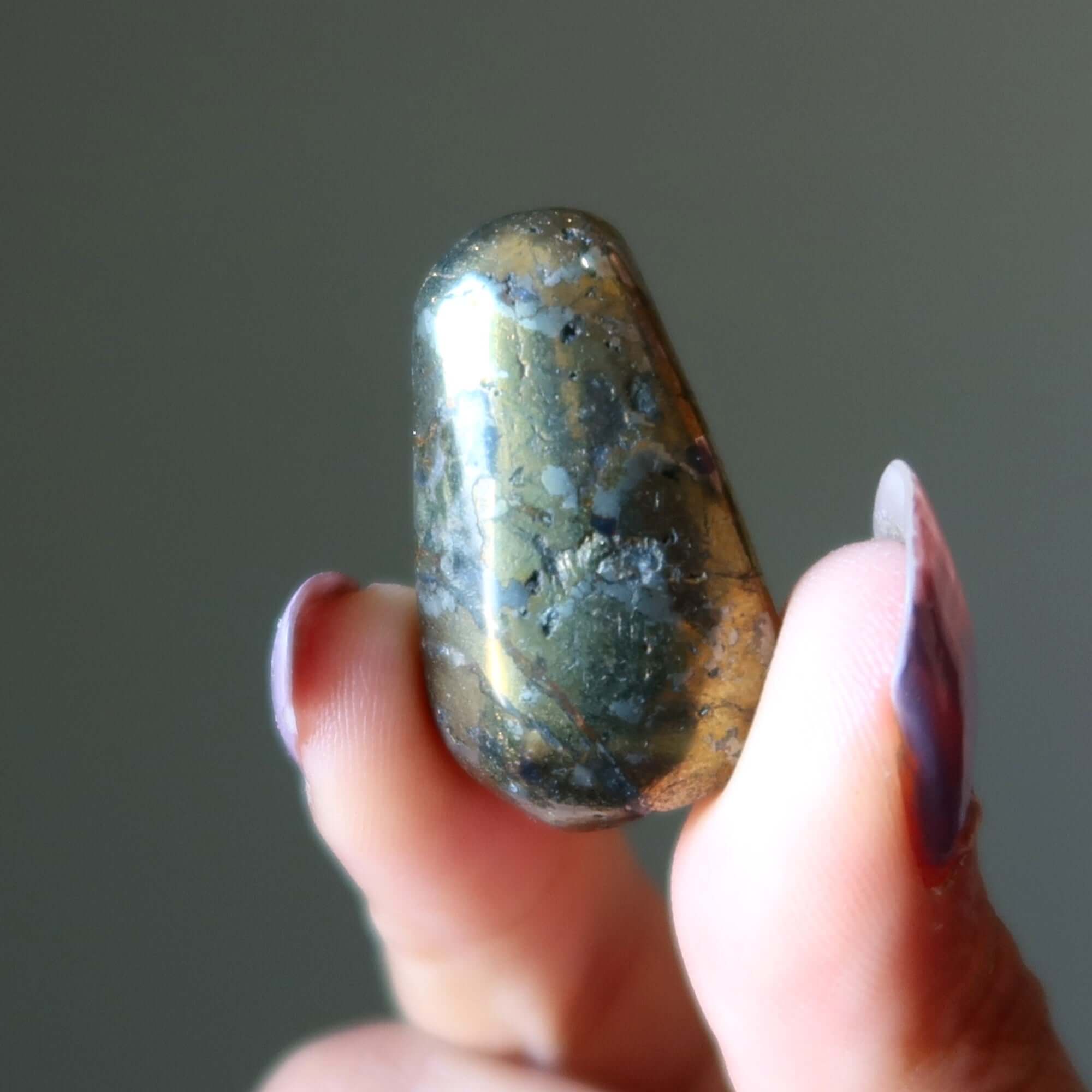 Chalcopyrite Tumbled Stone Pyrite Gold Finger