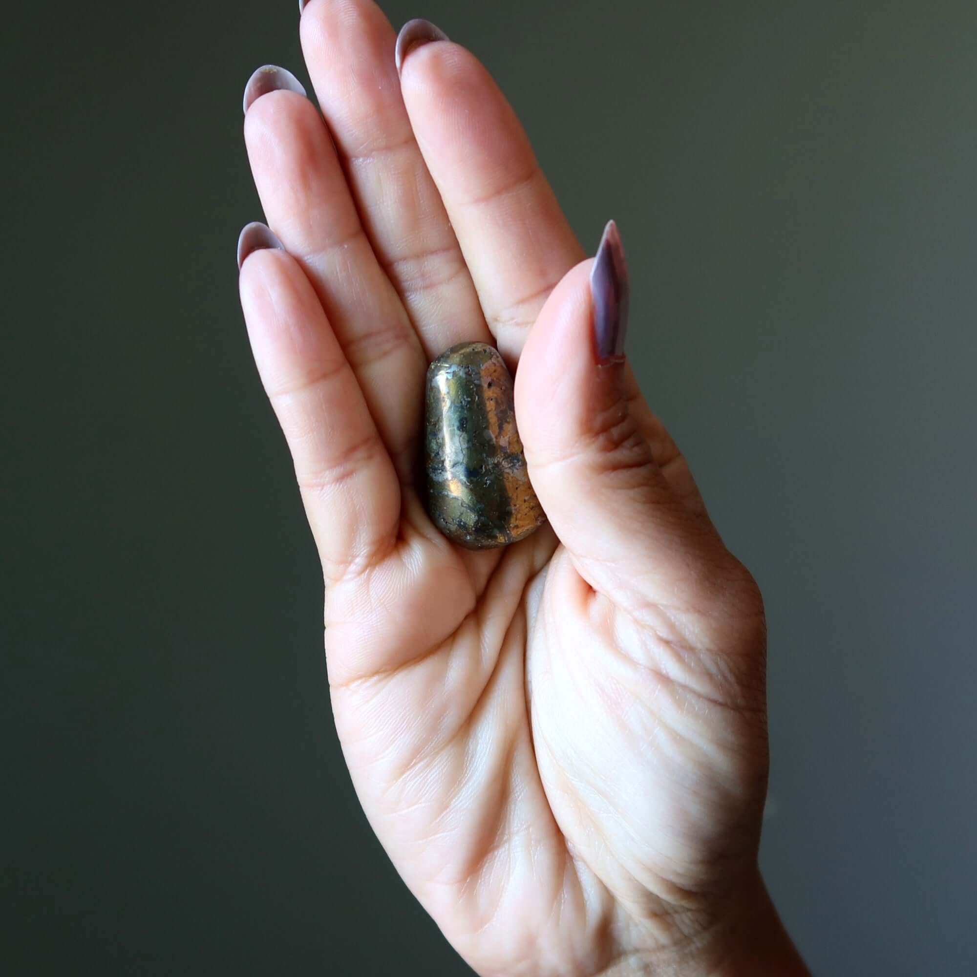 Chalcopyrite Tumbled Stone Pyrite Gold Finger