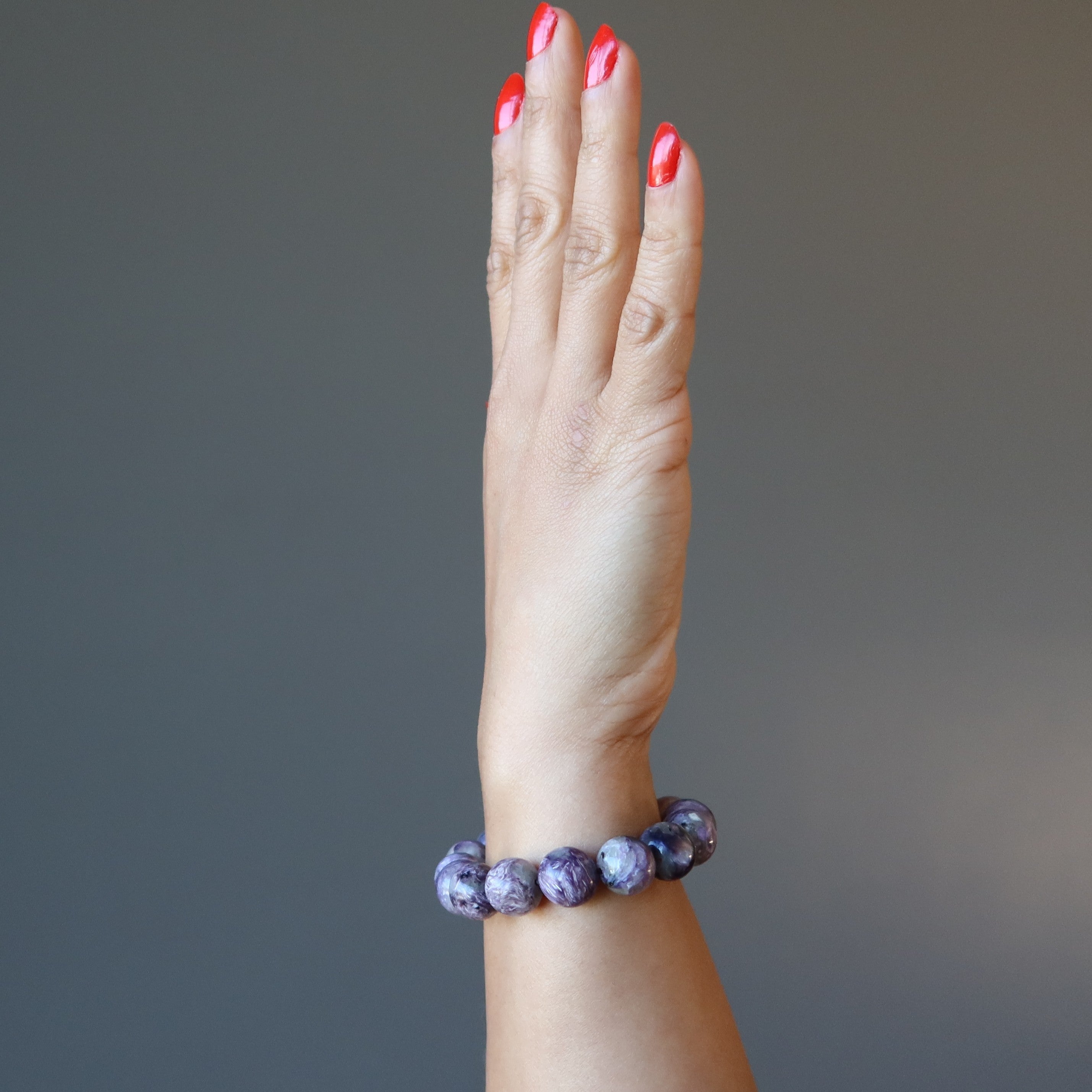 Charoite Bracelet Rare Natural Purple Gemstone Beads Spirit