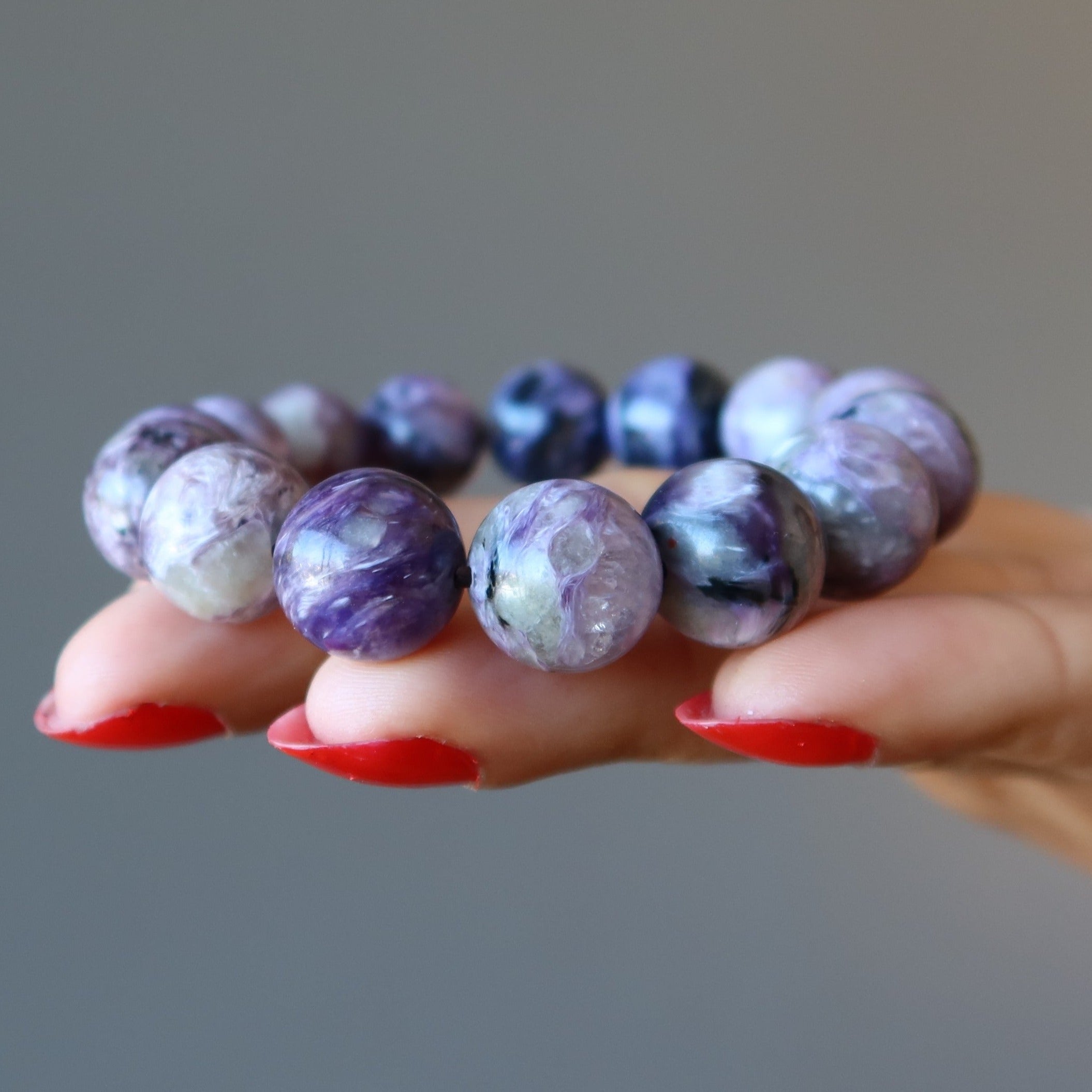 Charoite Bracelet Rare Natural Purple Gemstone Beads Spirit