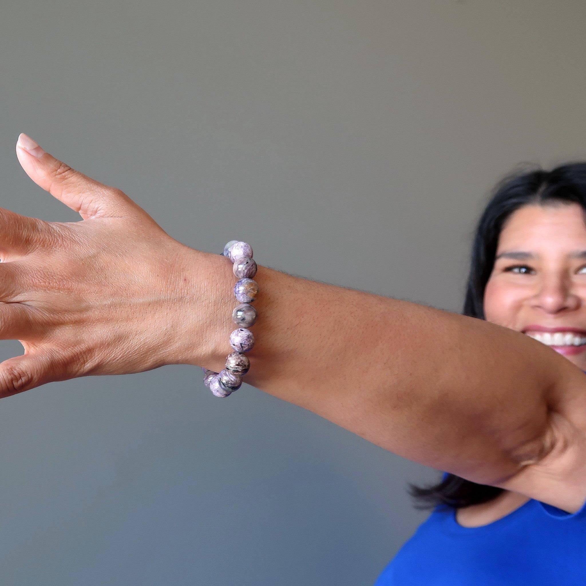 Charoite Bracelet Rare Natural Purple Gemstone Beads Spirit