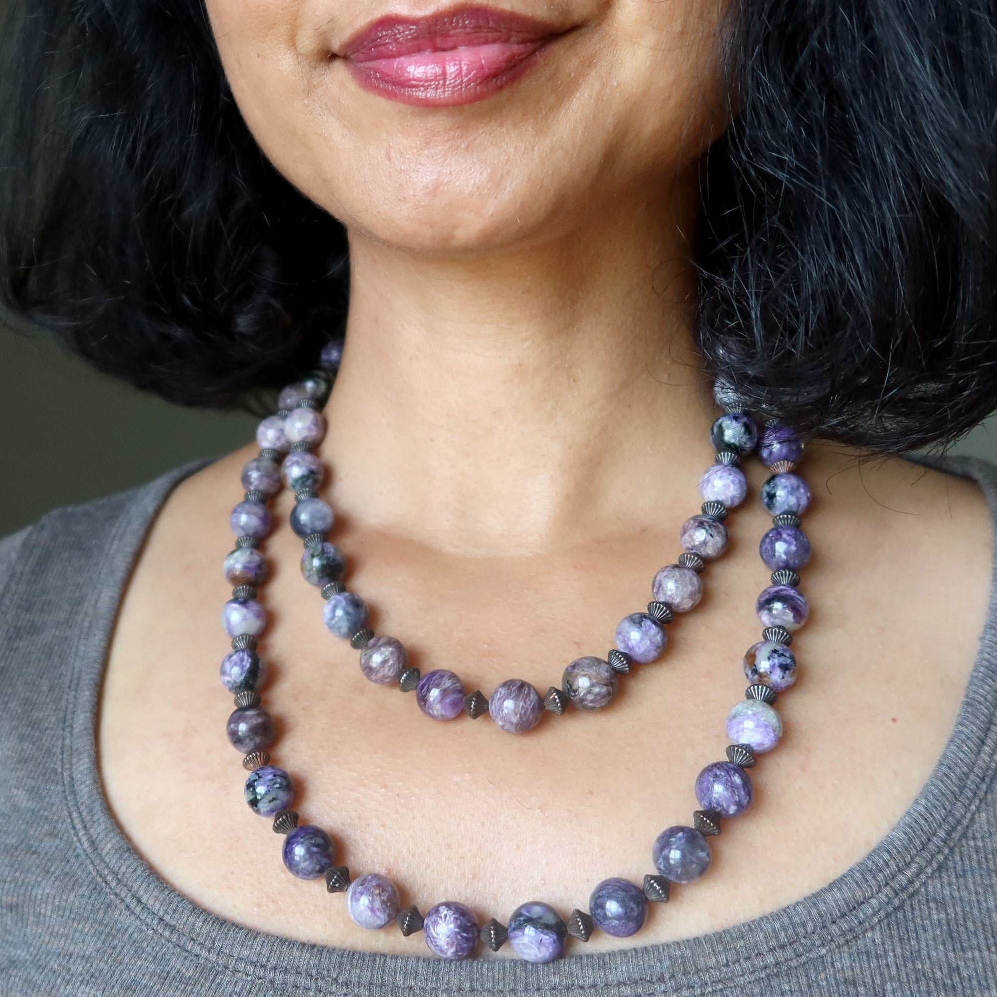 Collier en Charoïte Extase Spirituelle Pierre Gemme