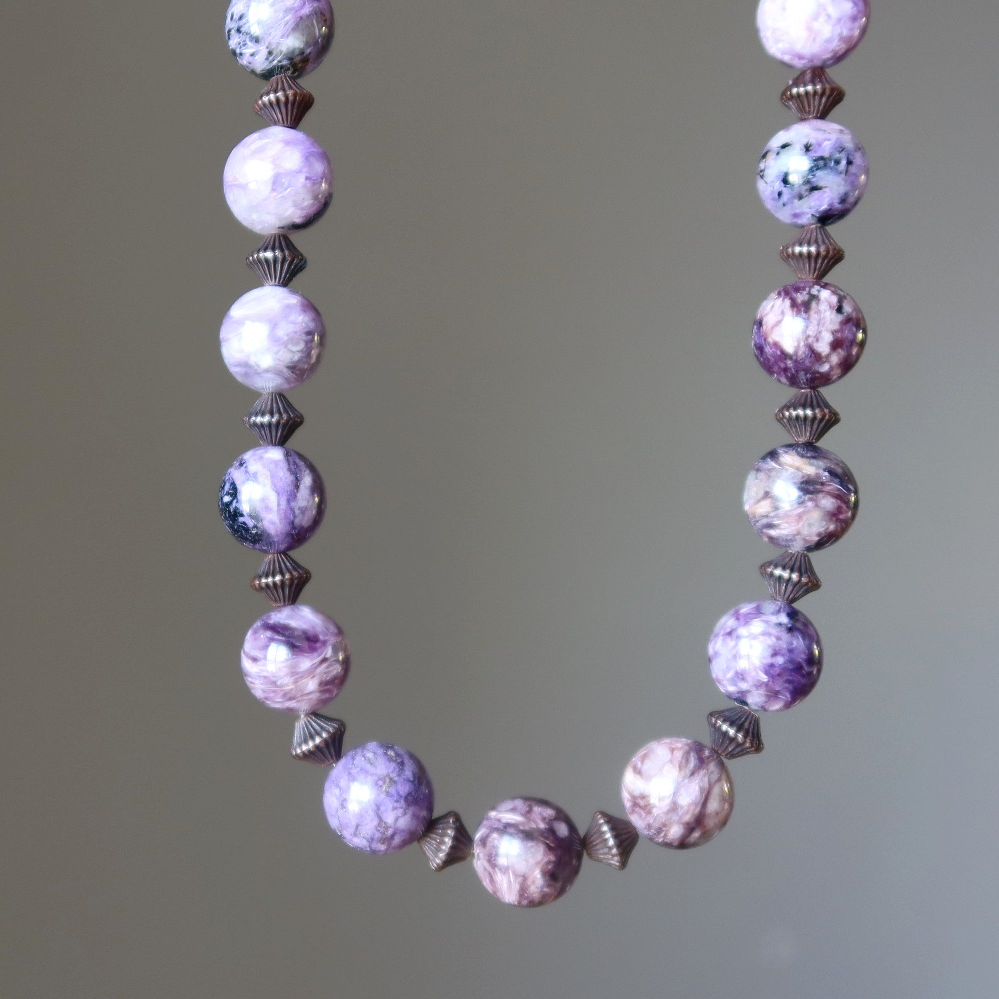 Collier en Charoïte Extase Spirituelle Pierre Gemme