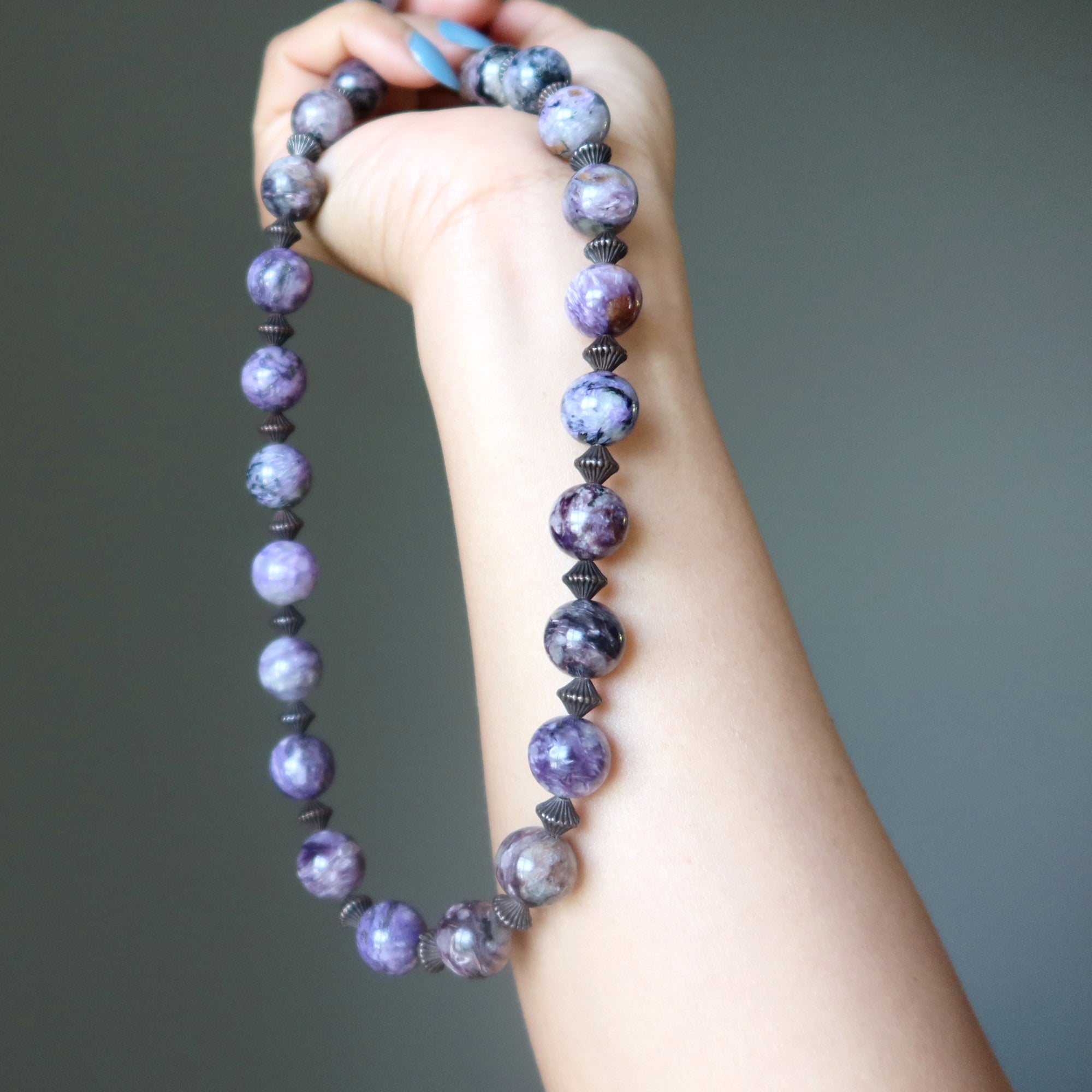 Collier en Charoïte Extase Spirituelle Pierre Gemme
