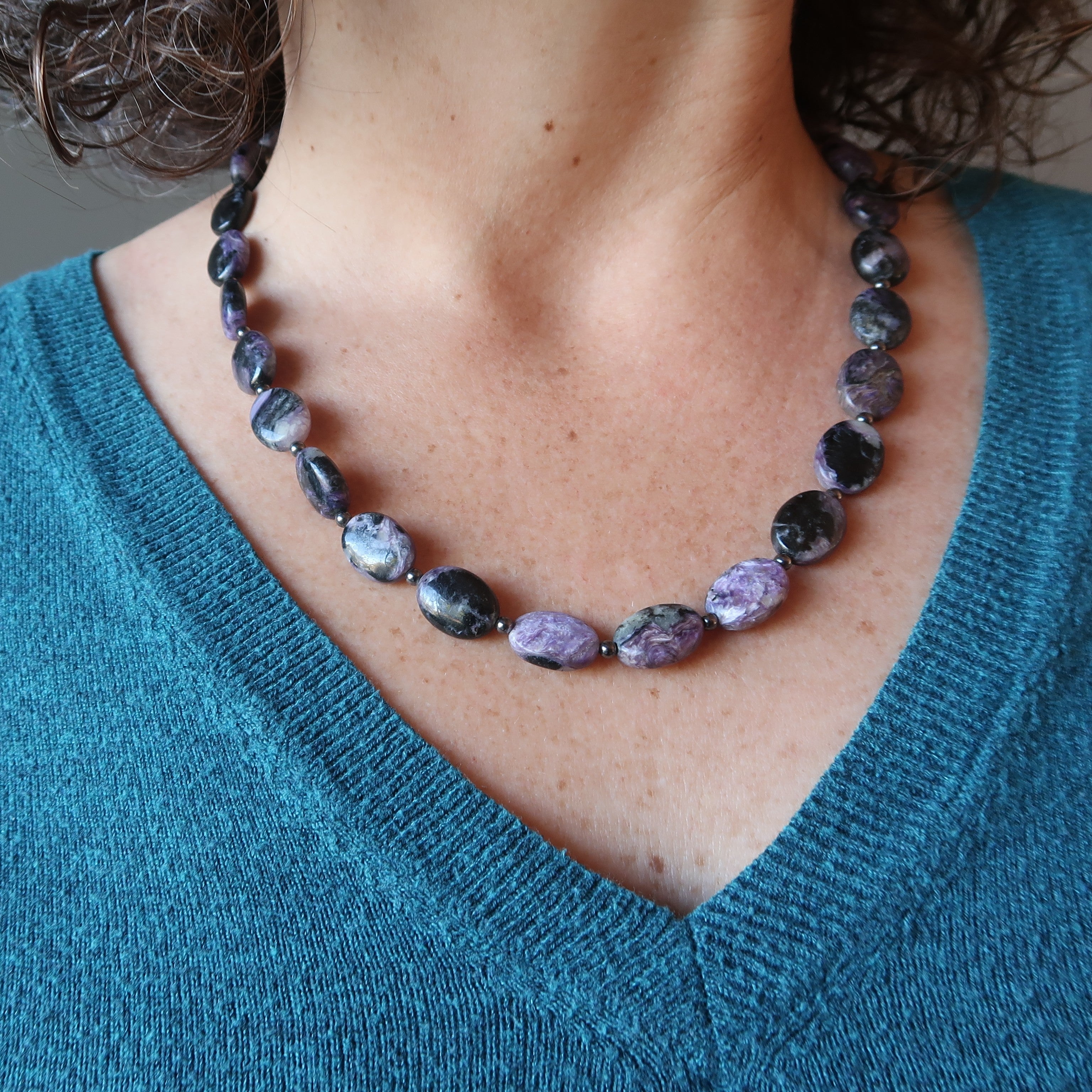 Charoite Necklace Spirituality Swirl Rare Purple Stones