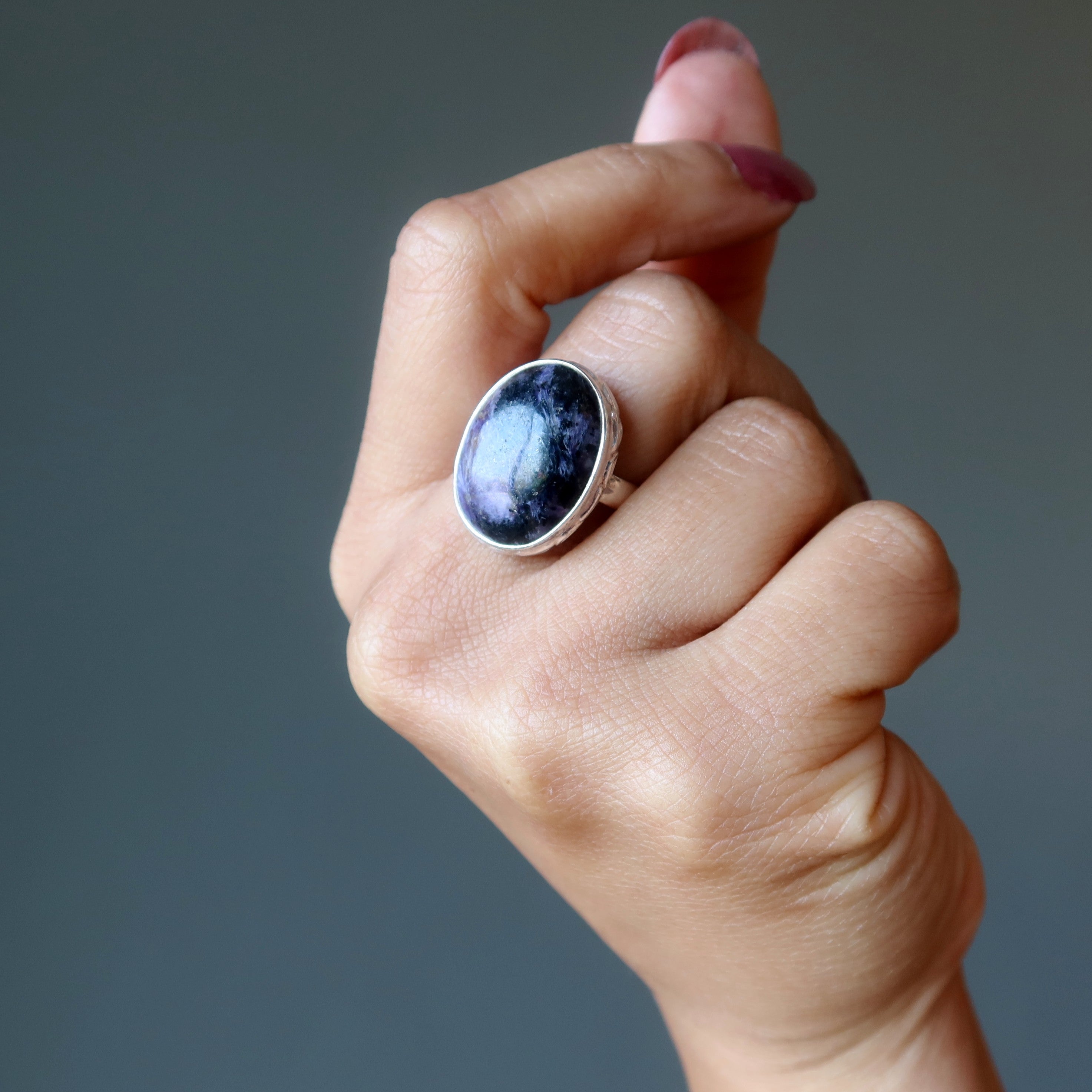 Charoite Ring Paradise Sterling Silver Size 7.75
