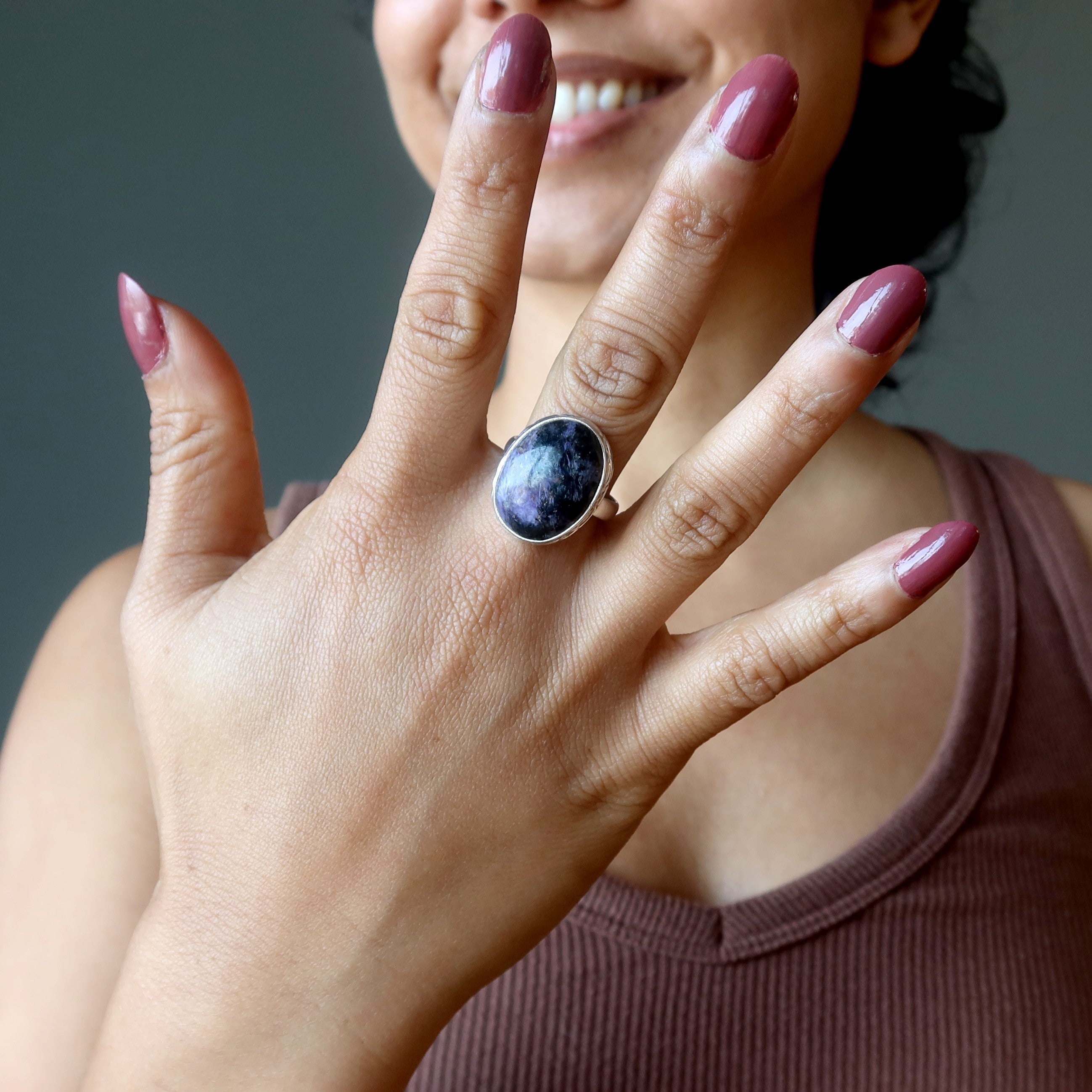 Charoite Ring Paradise Sterling Silver Size 7.75