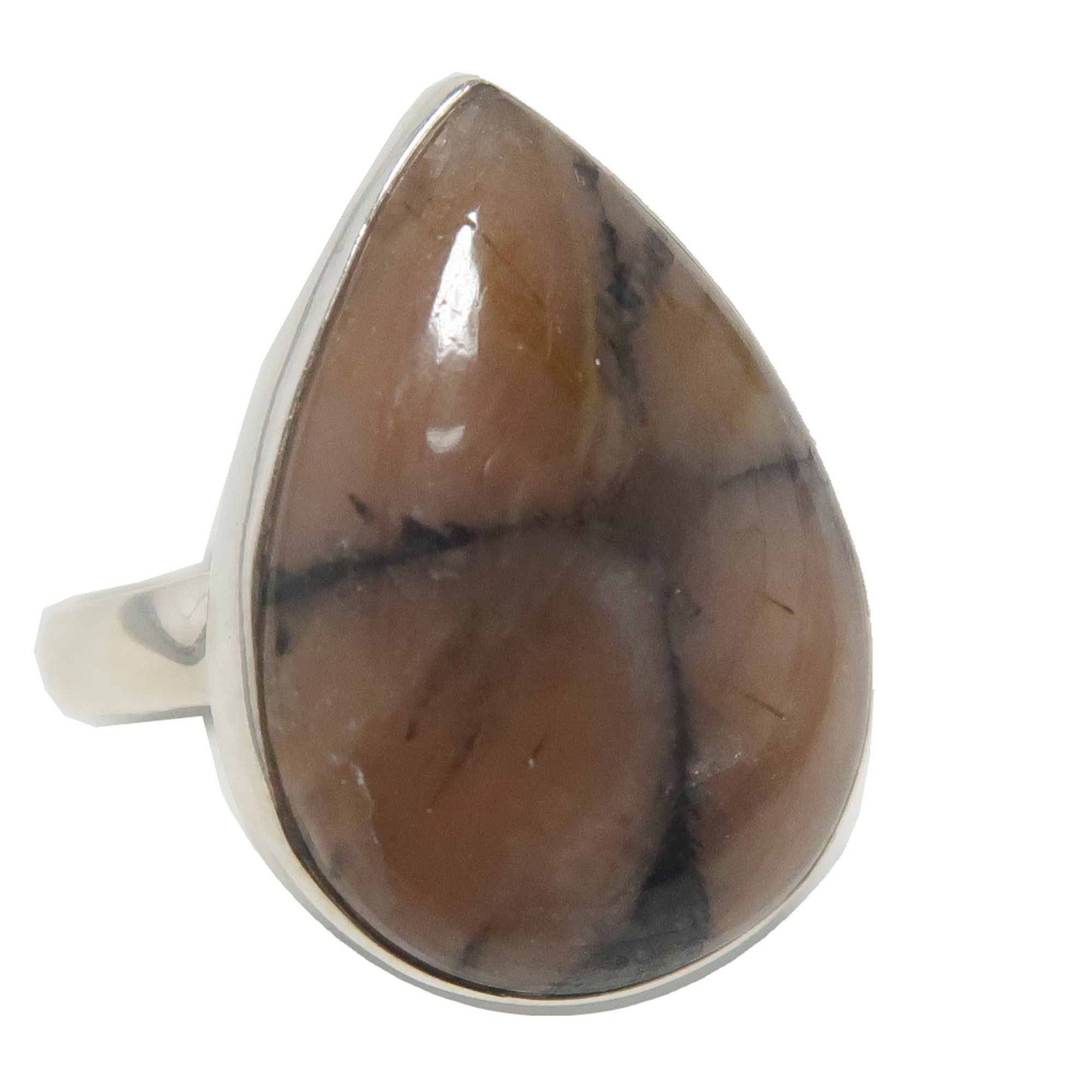 Bague en chiastolite chemin de croix en argent sterling taille 8.5