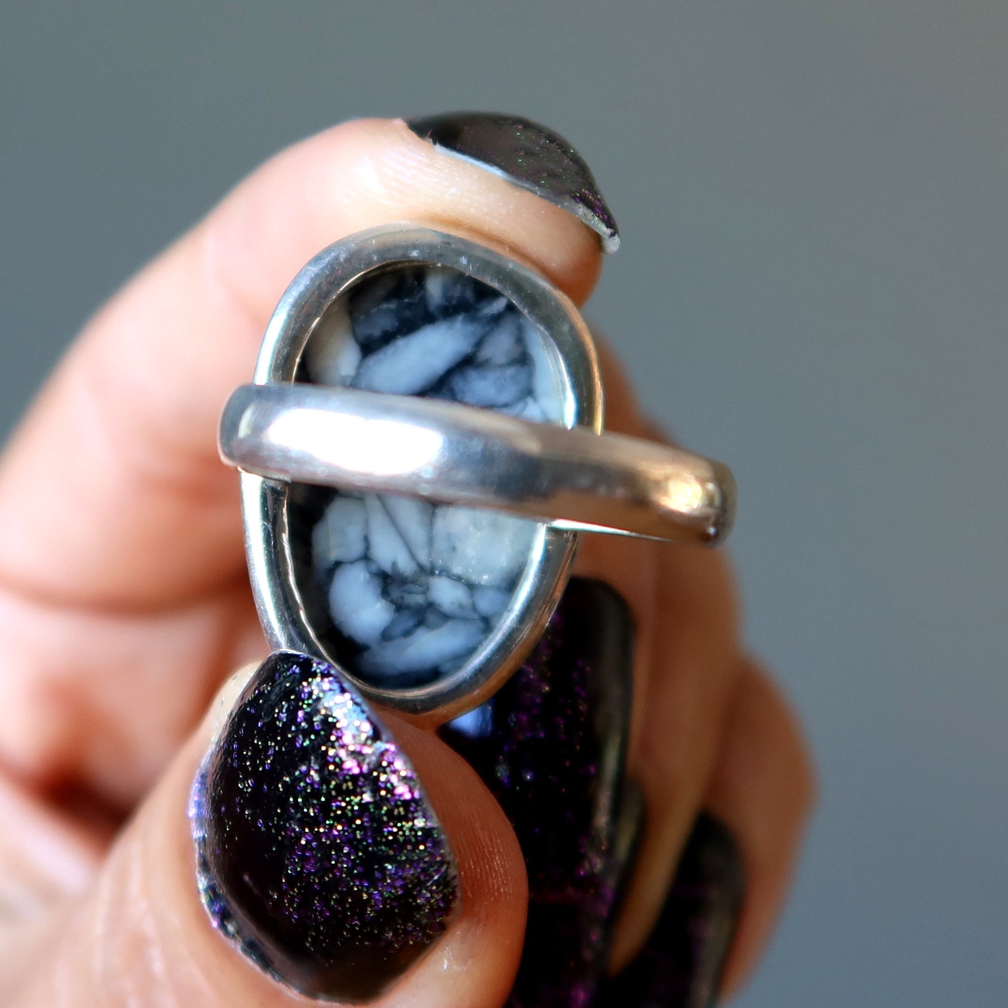 Bague en Argent Sterling Chrysanthemum Stone Taille 7.5
