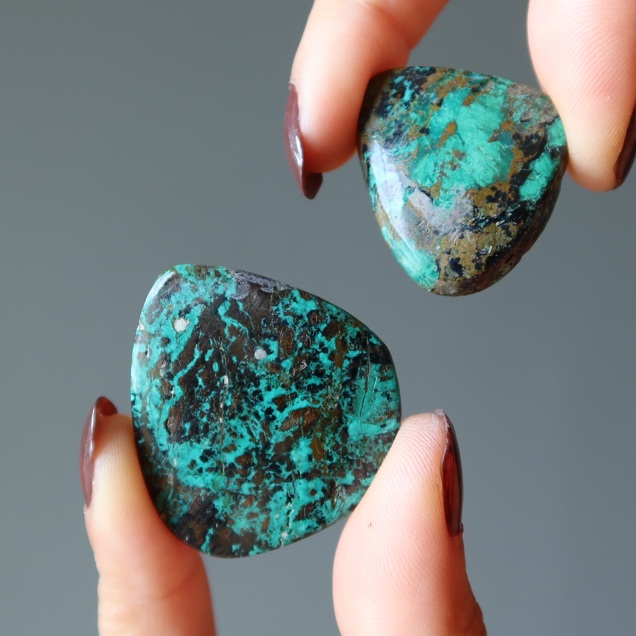 Mandala Nature en Cristal de Chrysocolle en Grille (Paire)