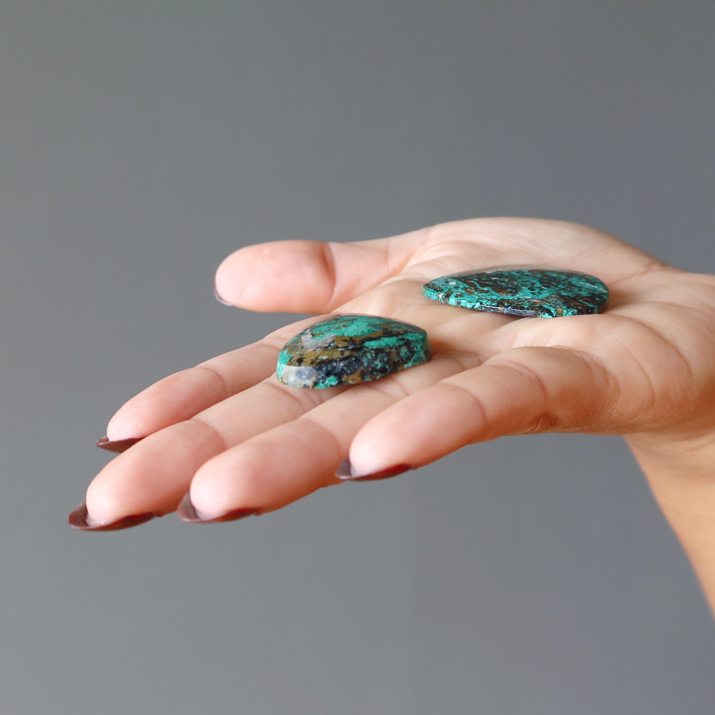 Mandala Nature en Cristal de Chrysocolle en Grille (Paire)
