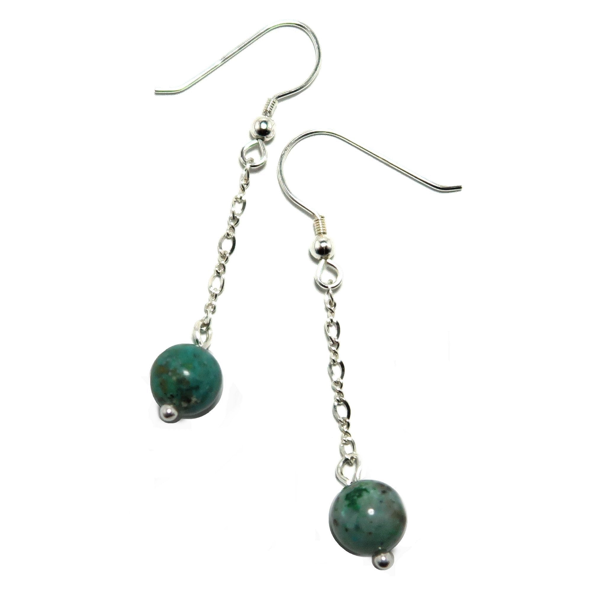 Chrysocolla Earrings Earth Awareness Gem Sterling Silver