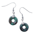 Chrysocolla Earrings Blue Earth Goddess Donut Stones