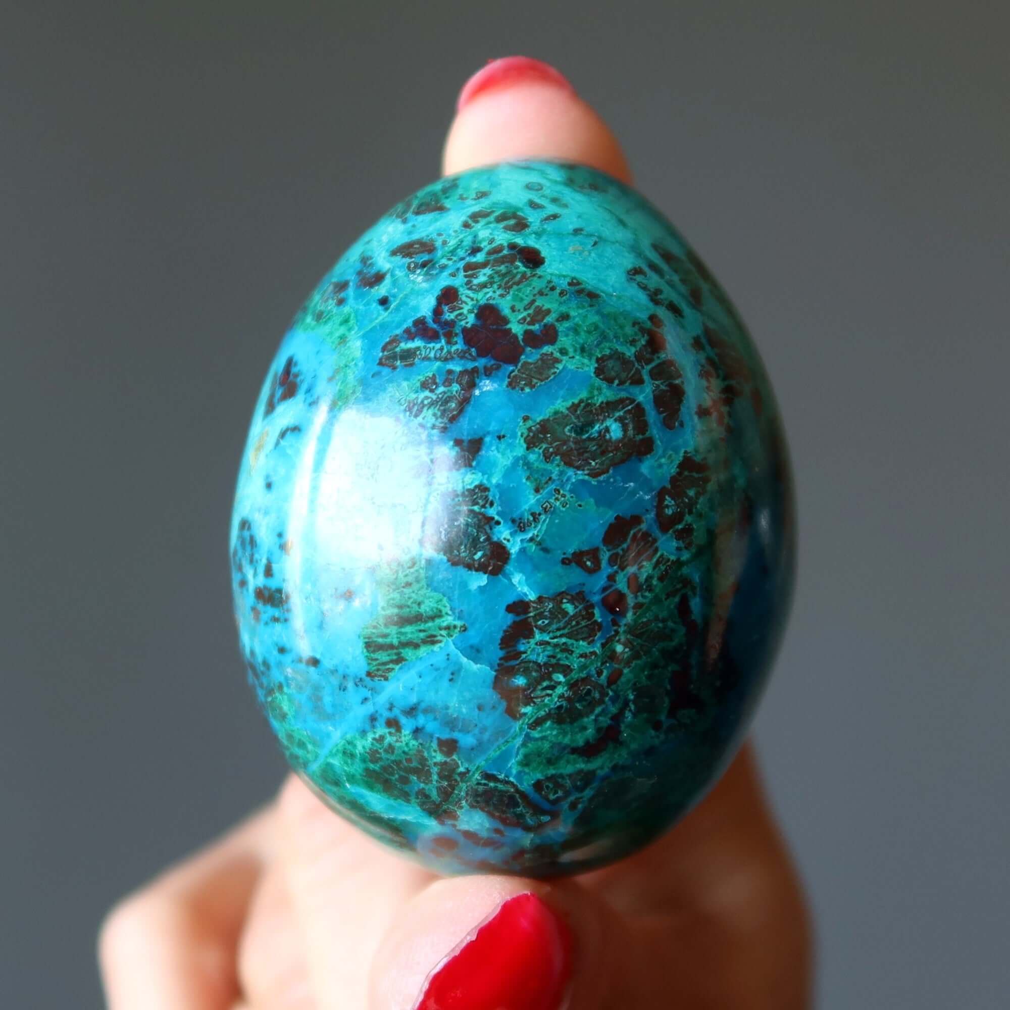 Chrysocolla Egg Blue Green Exquisite Earth's Luxury Gemstone