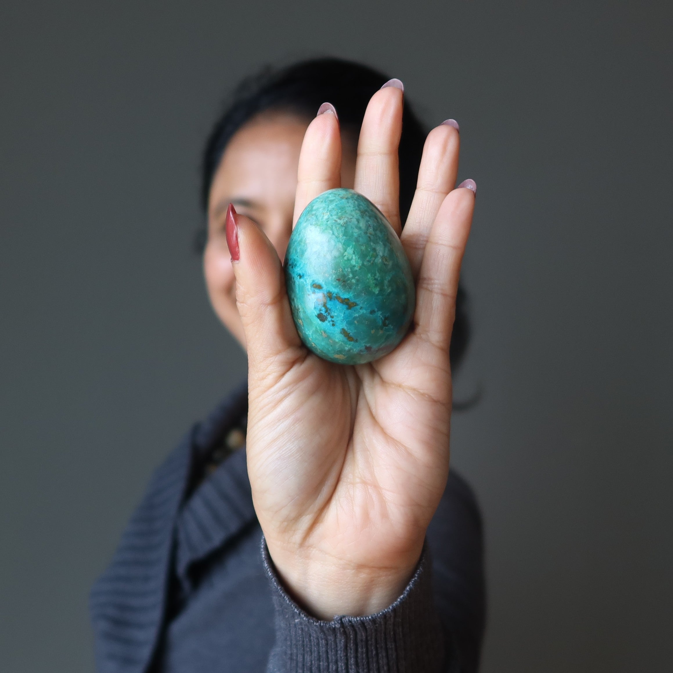 Chrysocolla Egg Beautiful Land and Sea Great Love Crystal