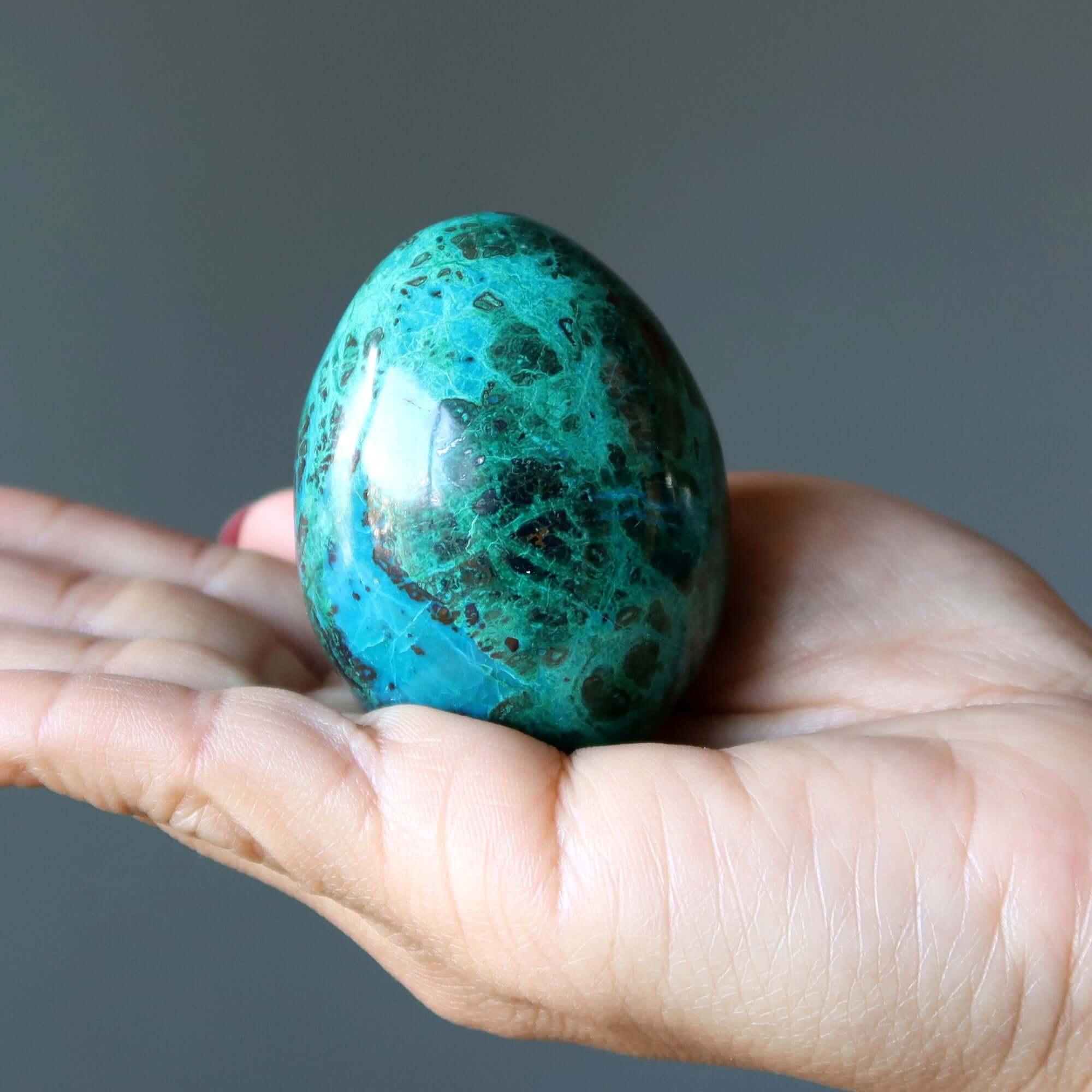 Chrysocolla Egg Blue Green Exquisite Earth's Luxury Gemstone