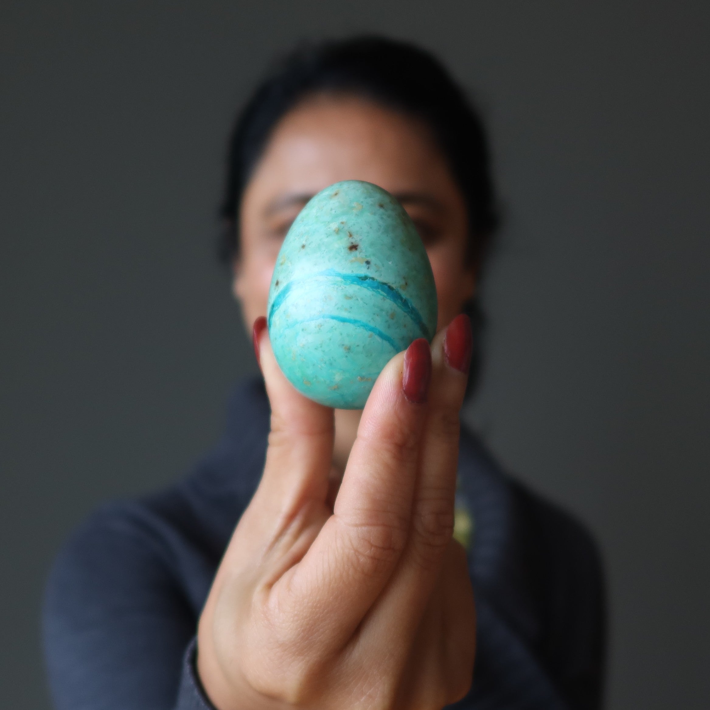 Chrysocolla Egg Beautiful Land and Sea Great Love Crystal