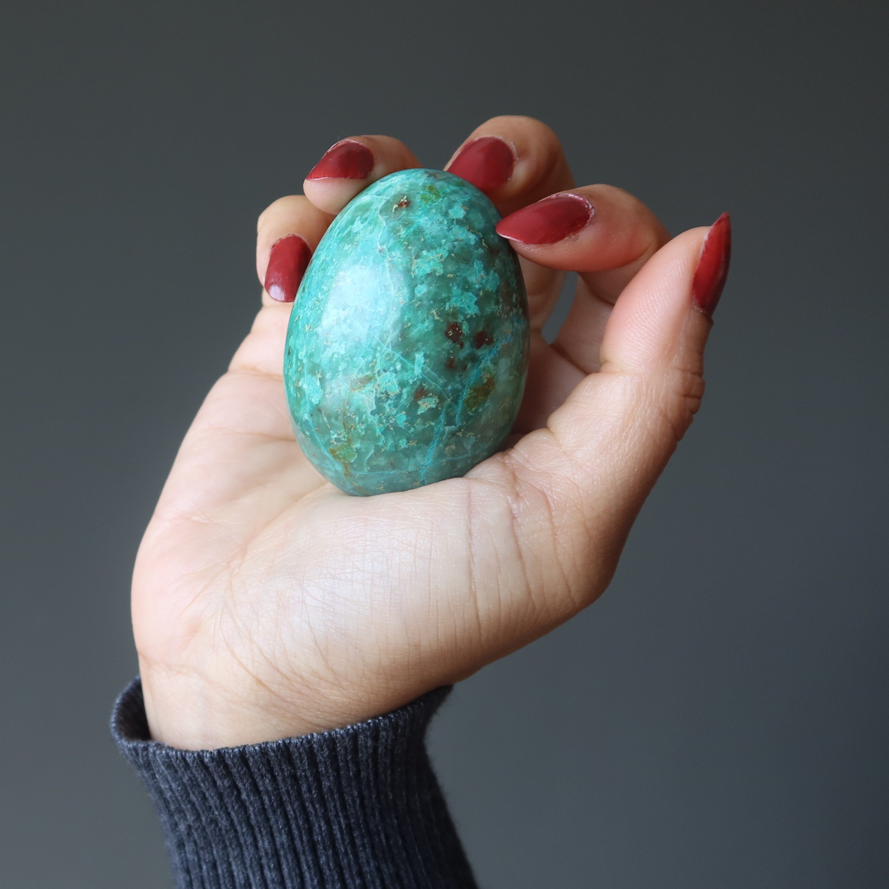 Chrysocolla Egg Beautiful Land and Sea Great Love Crystal
